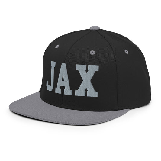College-Style Classic Snapback Hat • Grey • JAX Jacksonville Souvenir • YHM Designs - Image 01