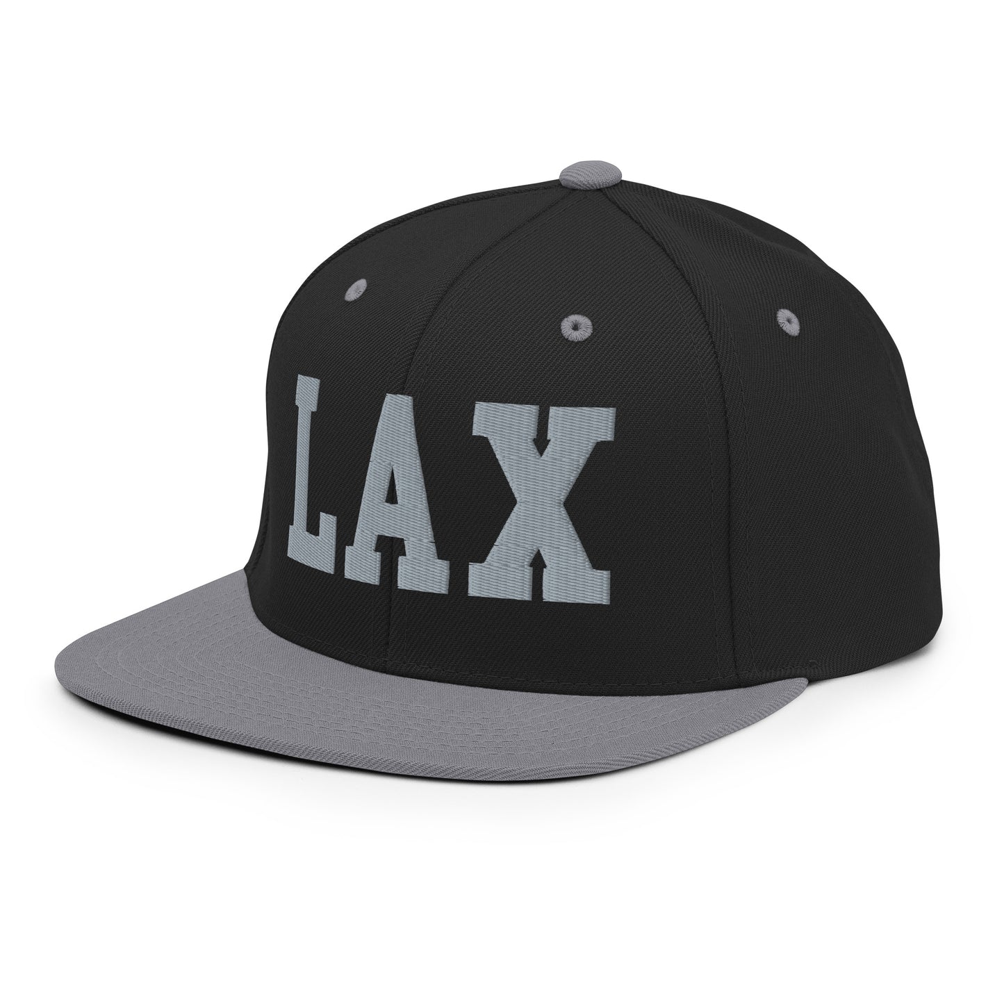 College-Style Classic Snapback Hat • Grey • LAX Los Angeles • YHM Designs - Image 01
