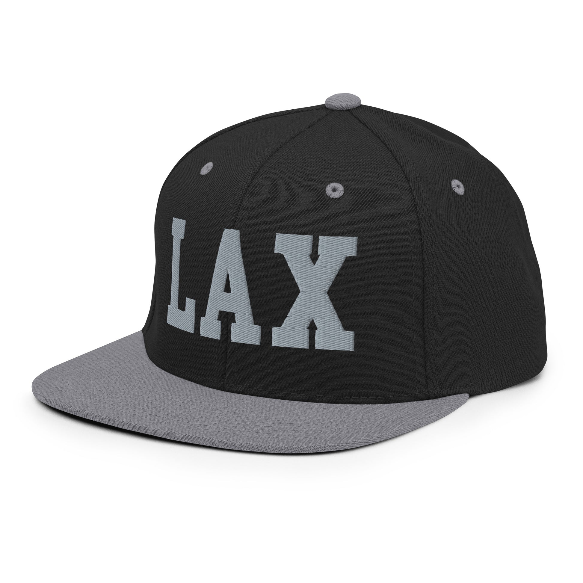 College-Style Classic Snapback Hat • Grey • LAX Los Angeles • YHM Designs - Image 01