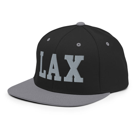 College-Style Classic Snapback Hat • Grey • LAX Los Angeles • YHM Designs - Image 01