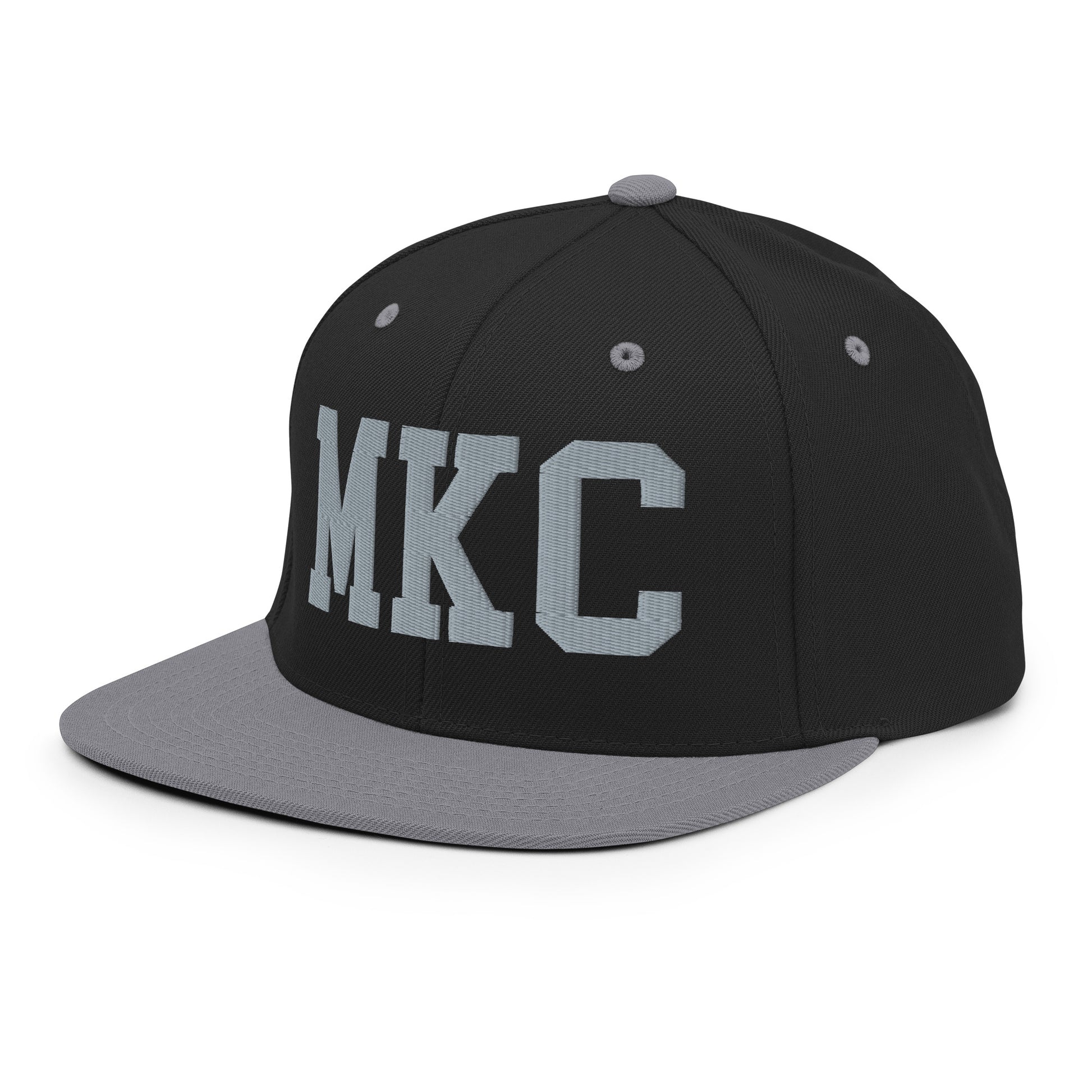 College-Style Classic Snapback Hat • Grey • MKC Kansas City Souvenir • YHM Designs - Image 01