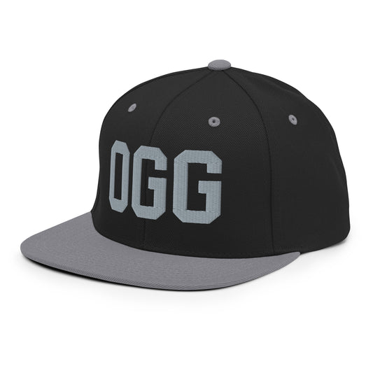 College-Style Classic Snapback Hat • Grey • OGG Maui Souvenir • YHM Designs - Image 01