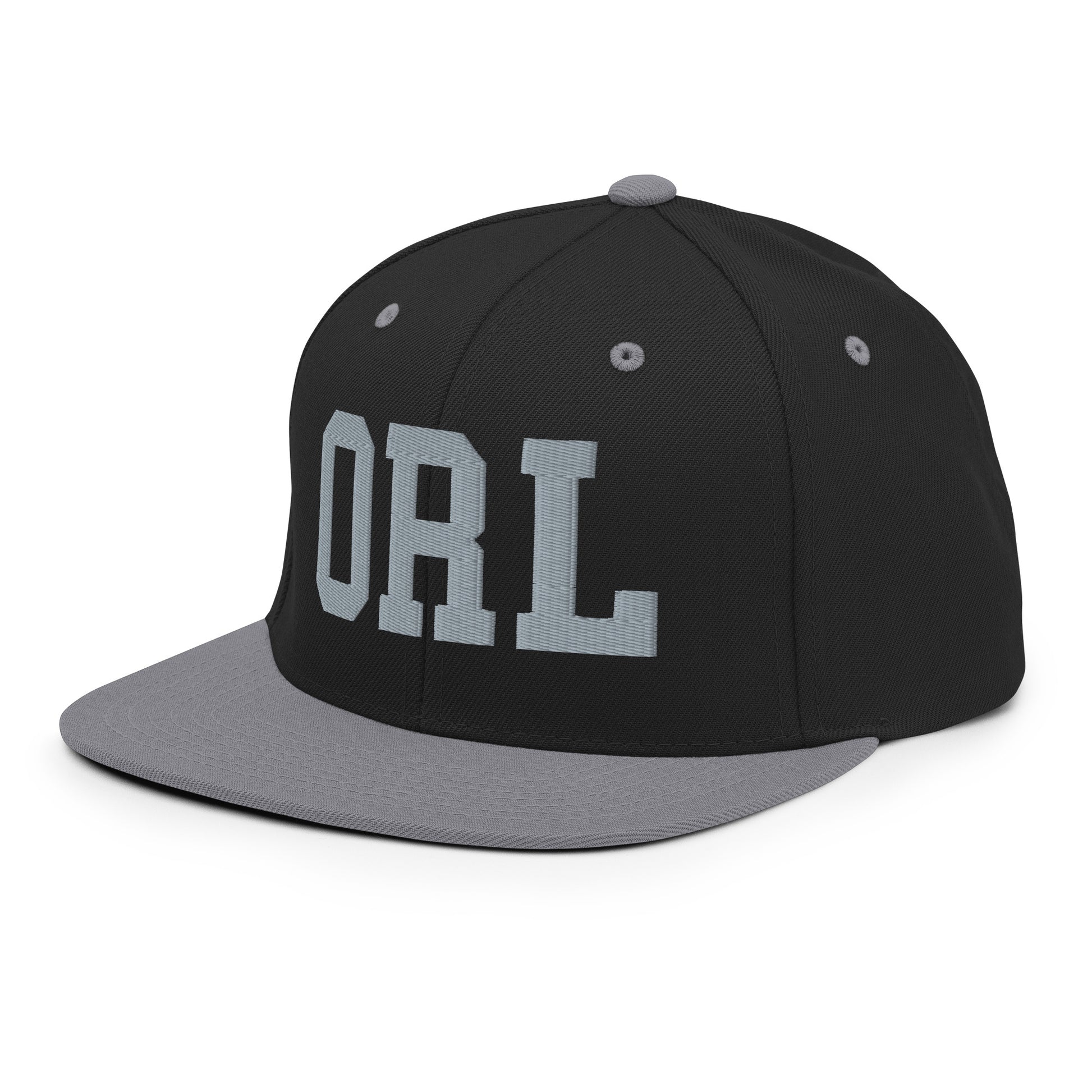College-Style Classic Snapback Hat • Grey • ORL Orlando Souvenir • YHM Designs - Image 01