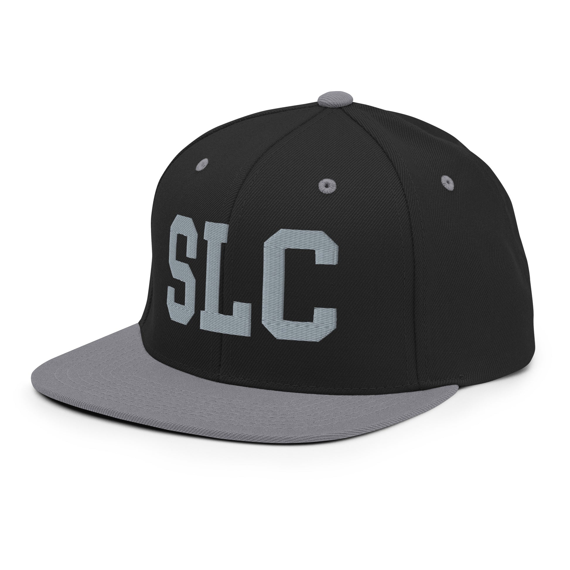 College-Style Classic Snapback Hat • Grey • SLC Salt Lake City Souvenir • YHM Designs - Image 01