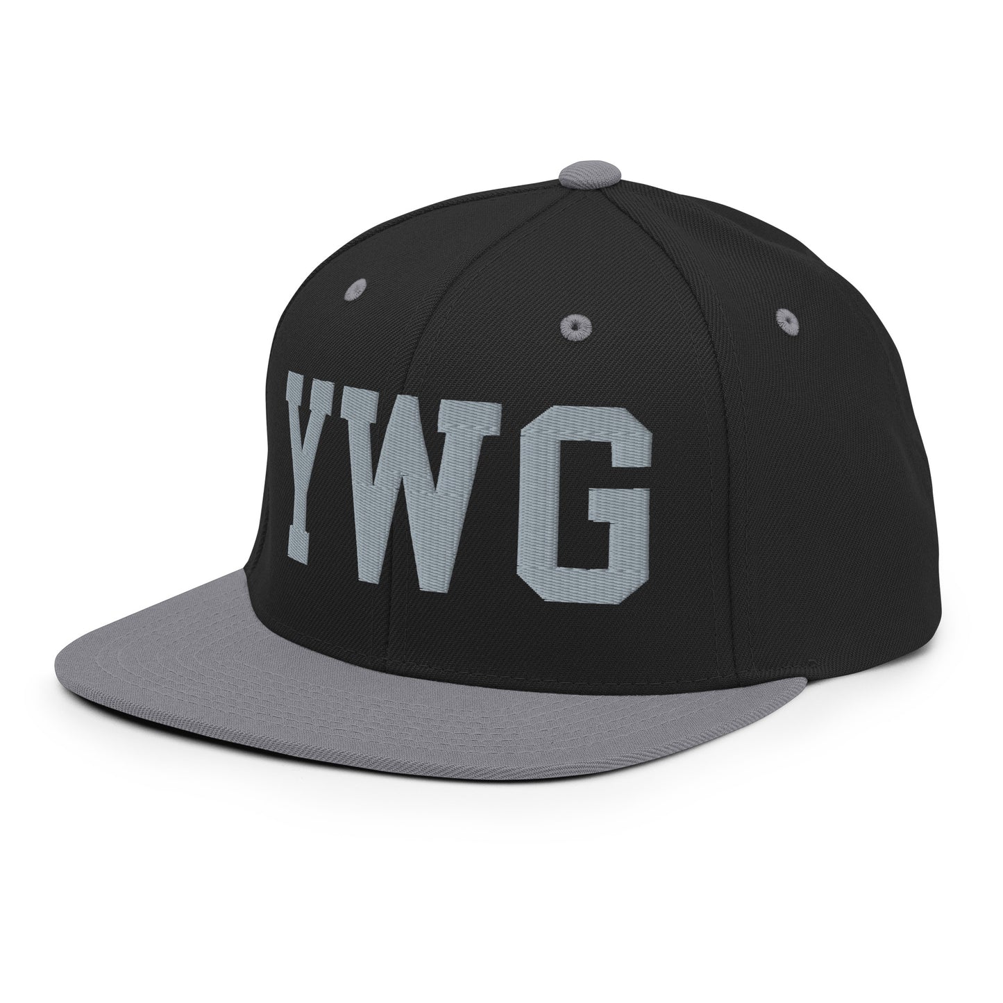 College-Style Classic Snapback Hat • Grey • YWG Winnipeg Souvenir • YHM Designs - Image 01