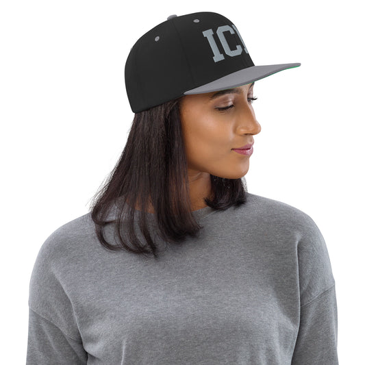 College-Style Classic Snapback Hat • Grey • ICN Seoul • YHM Designs - Image 02