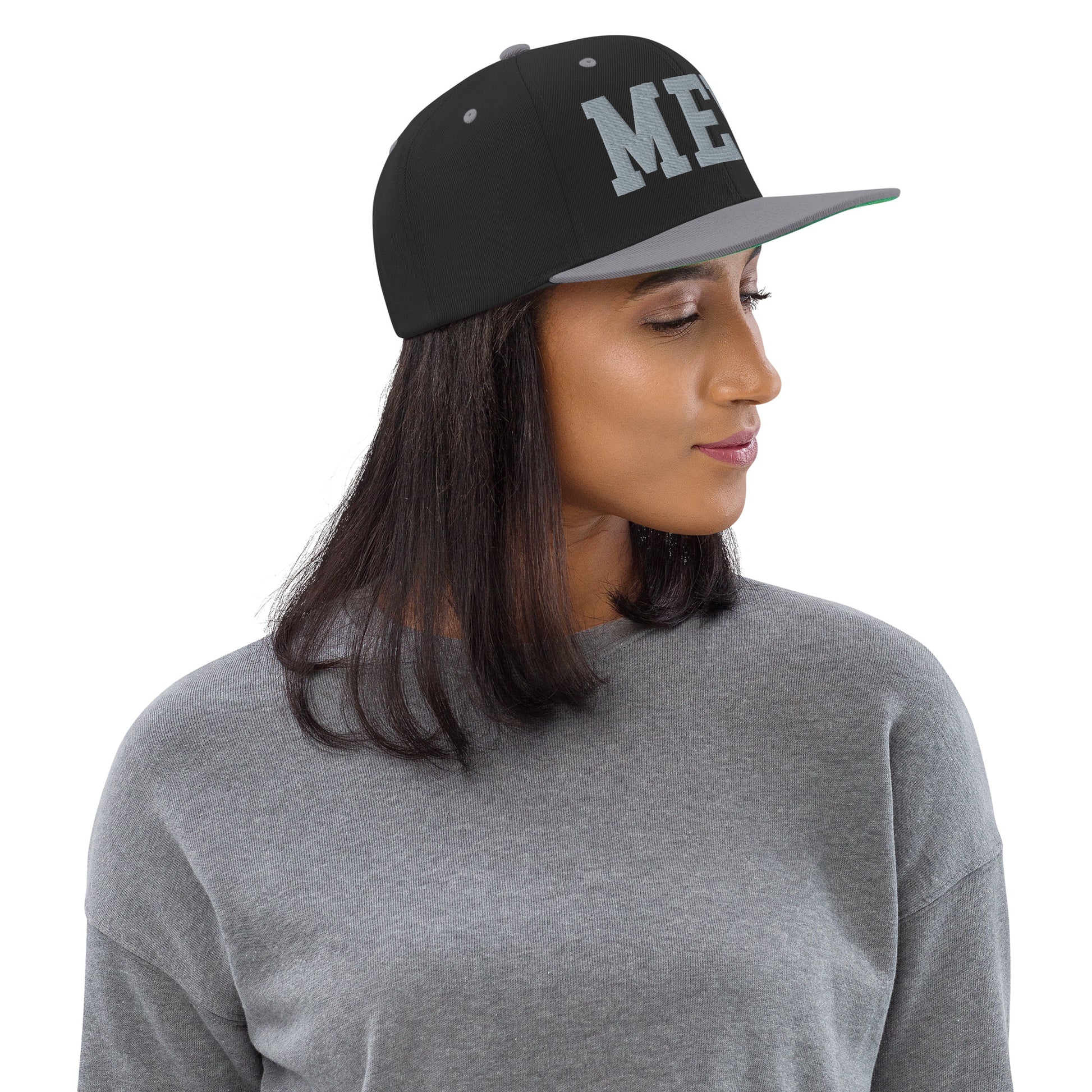 College-Style Classic Snapback Hat • Grey • MEM Memphis • YHM Designs - Image 02