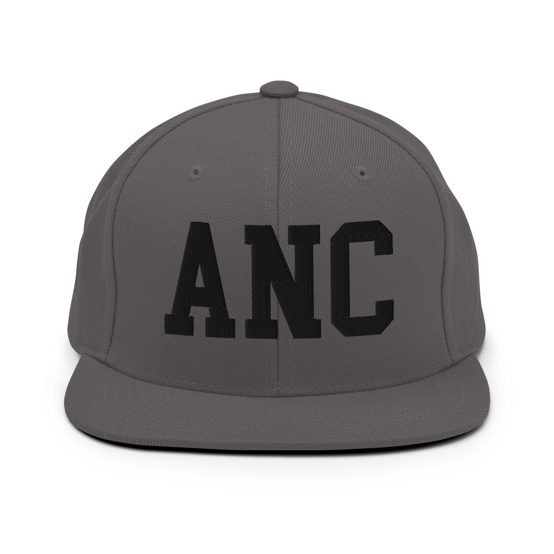 College-Style Classic Snapback Hat • Black • ANC Anchorage Souvenir • YHM Designs - Image 15