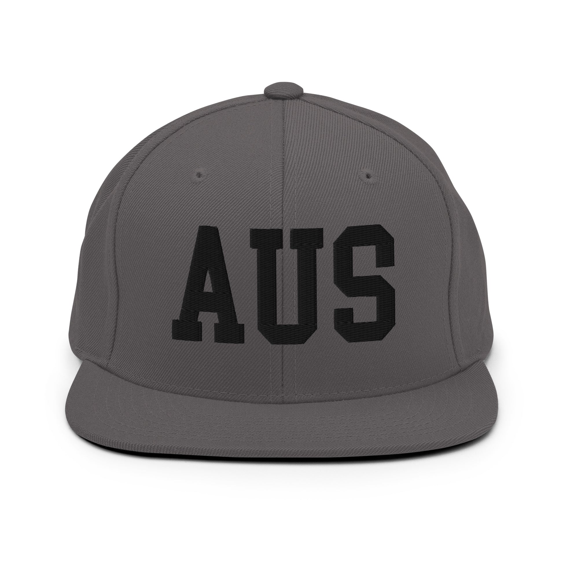 College-Style Classic Snapback Hat • Black • AUS Austin Souvenir • YHM Designs - Image 15