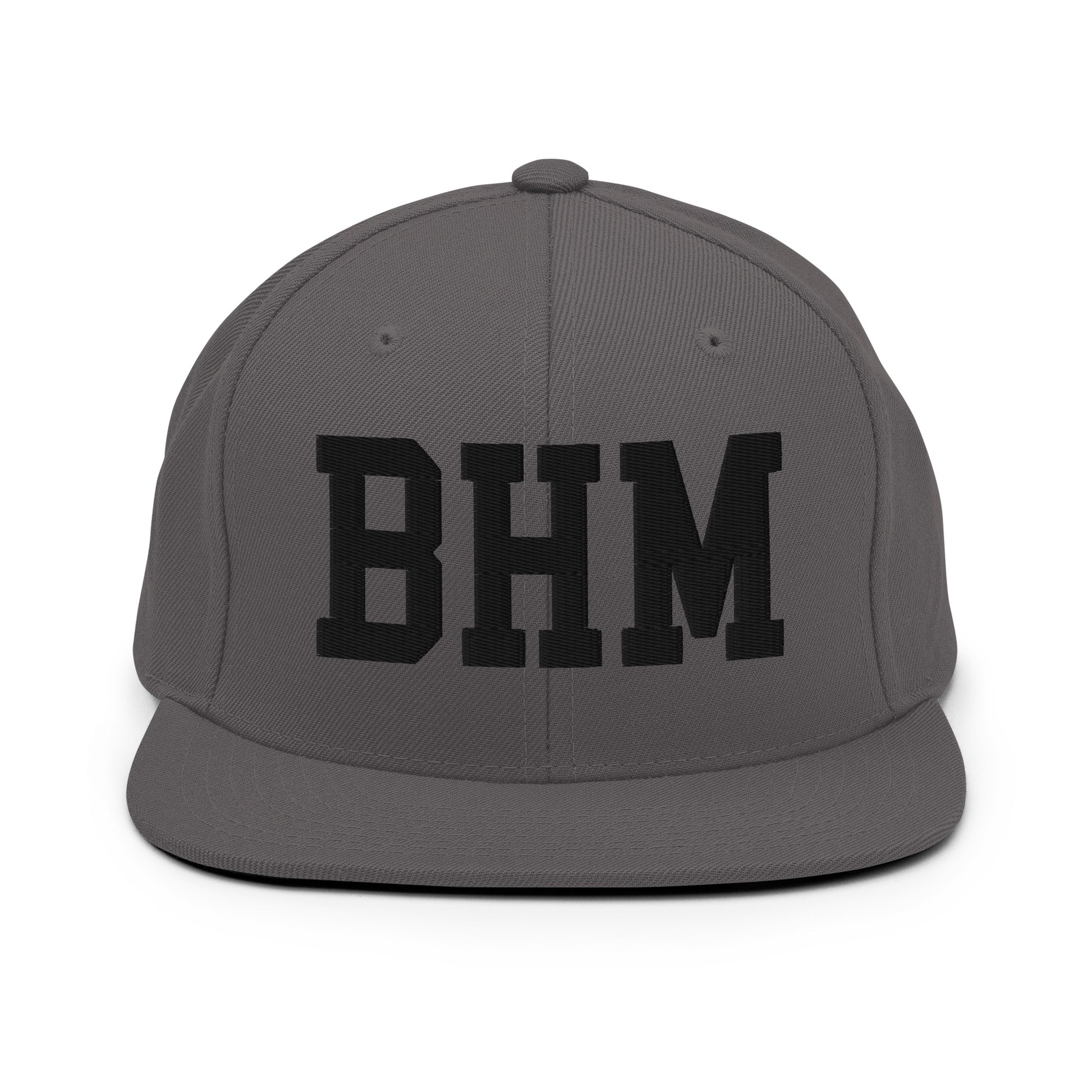 College-Style Classic Snapback Hat • Black • BHM Birmingham Souvenir • YHM Designs - Image 15