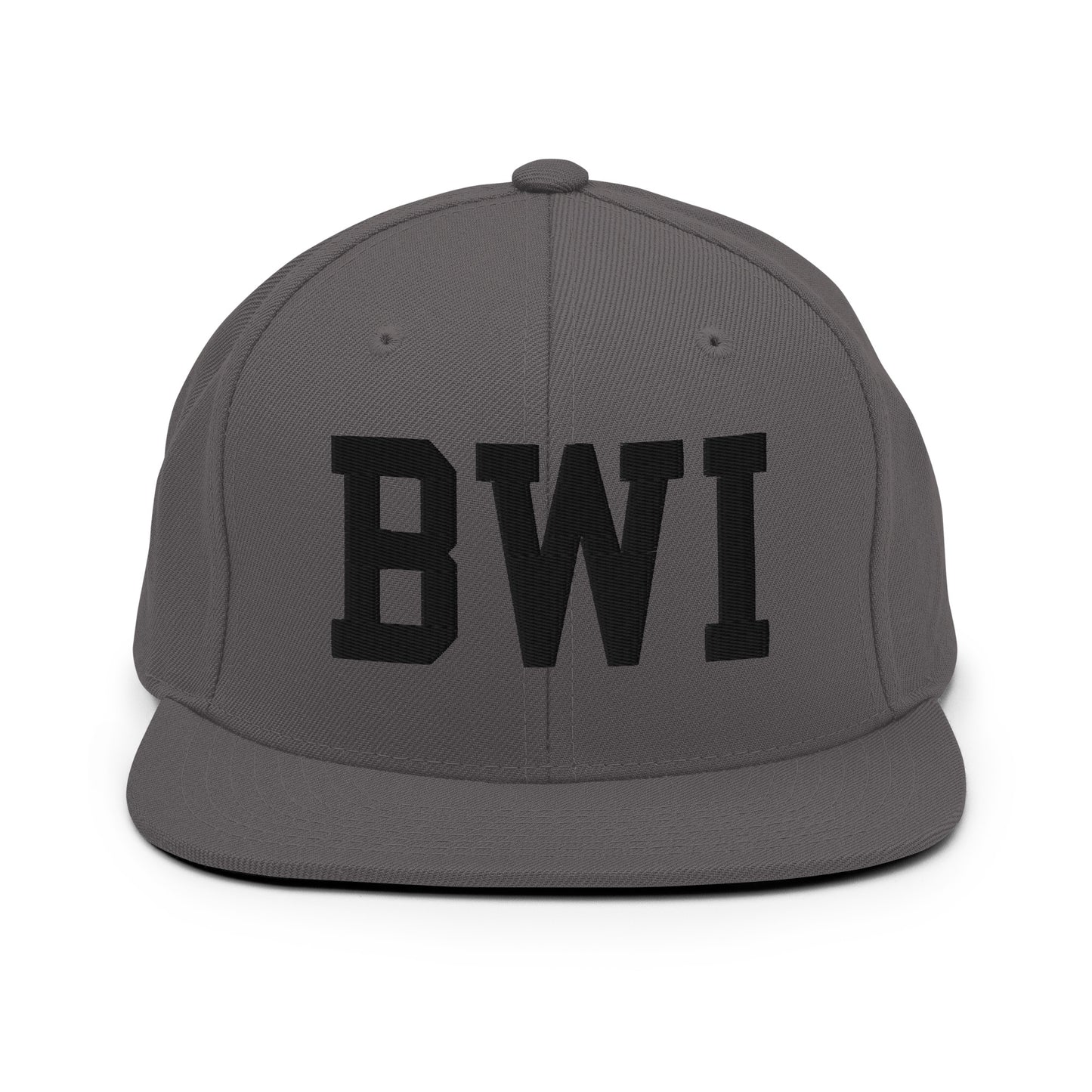 College-Style Classic Snapback Hat • Black • BWI Baltimore • YHM Designs - Image 15