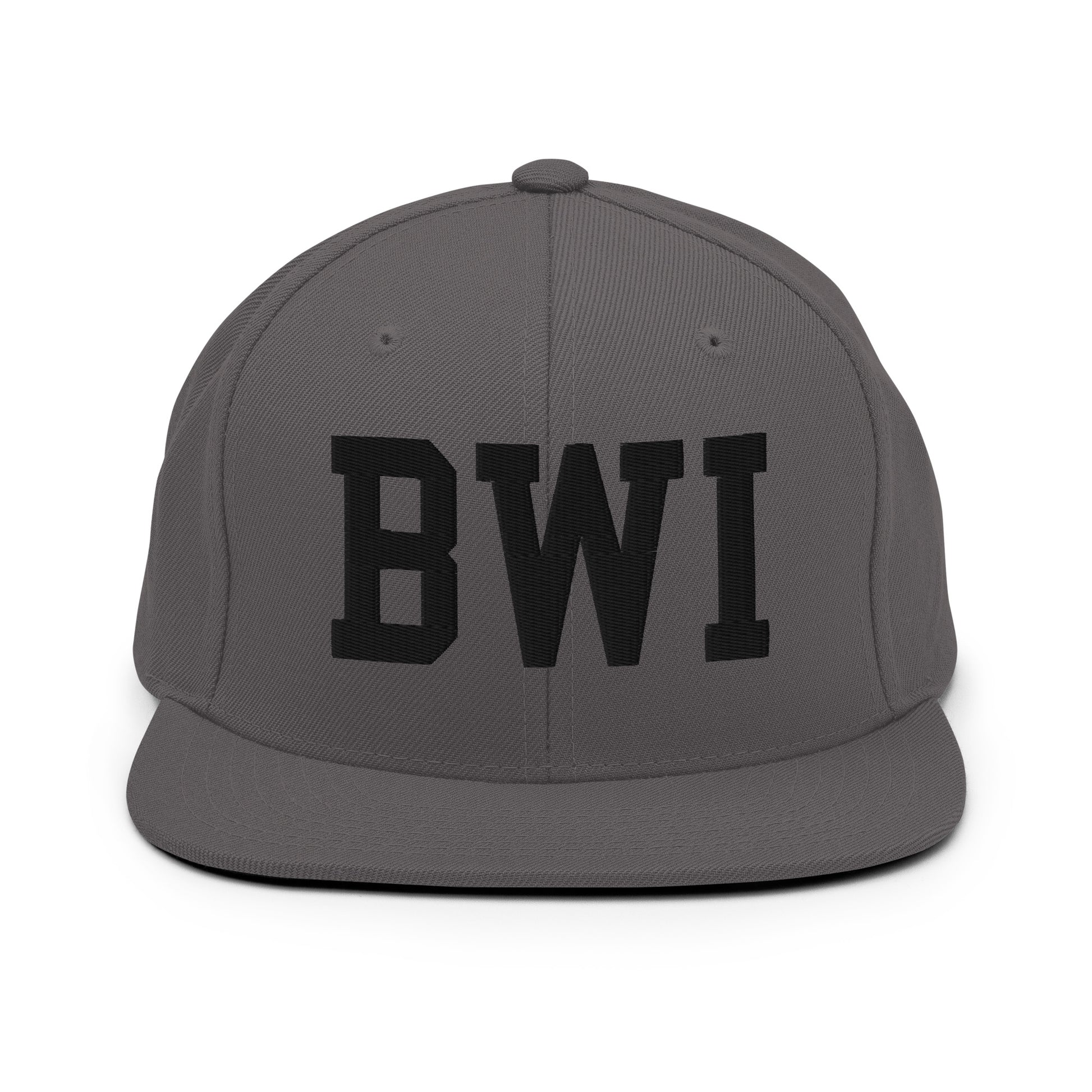 College-Style Classic Snapback Hat • Black • BWI Baltimore • YHM Designs - Image 15