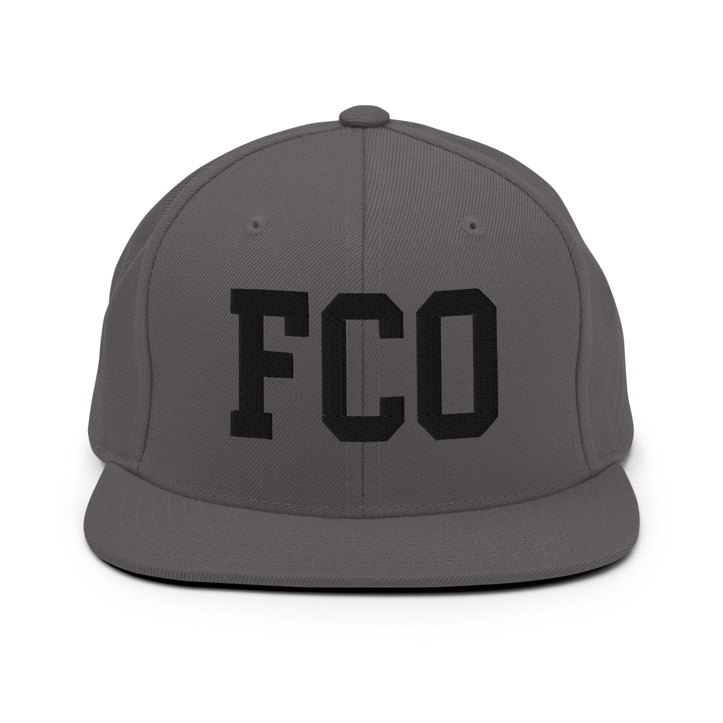 College-Style Classic Snapback Hat • Black • FCO Rome • YHM Designs - Image 15