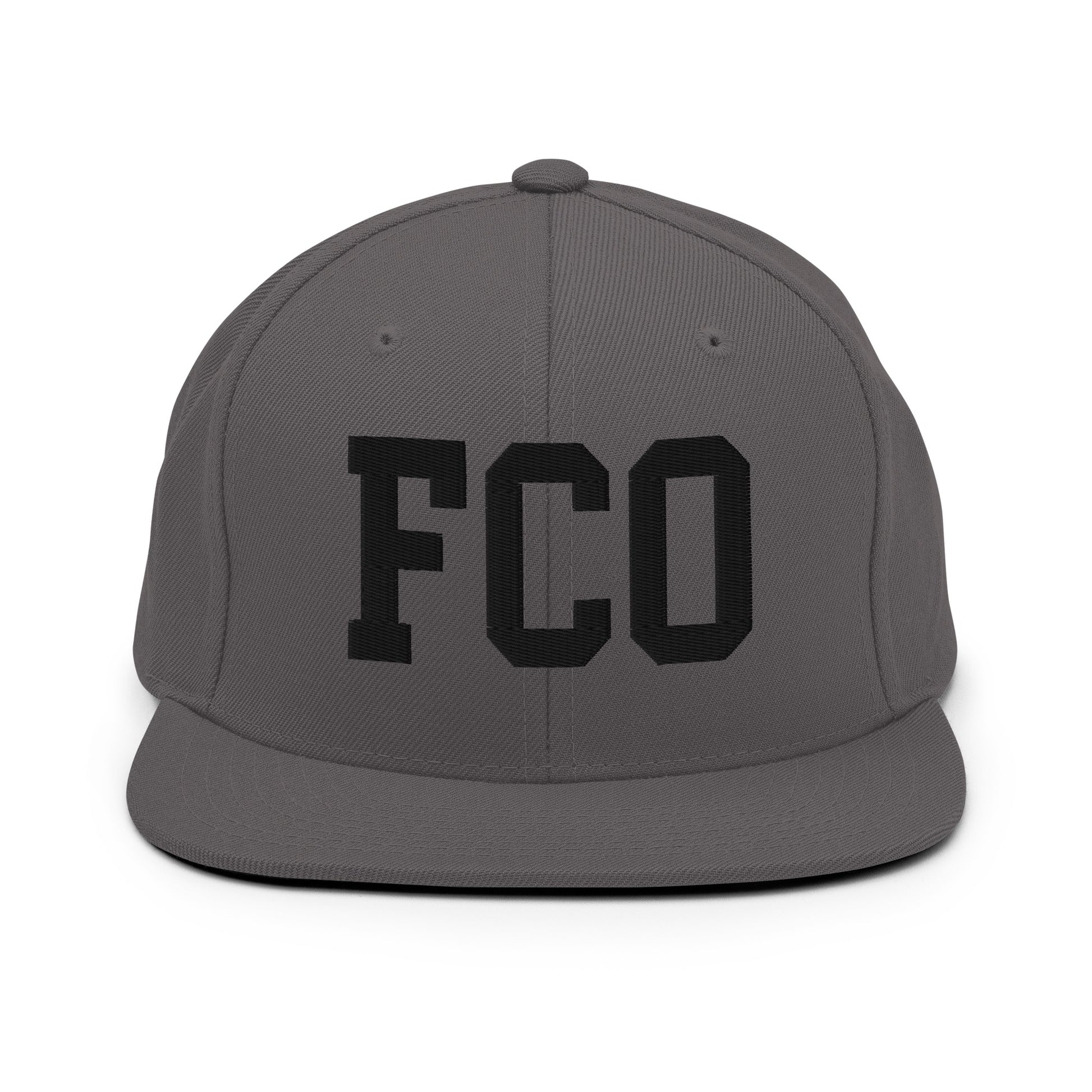 College-Style Classic Snapback Hat • Black • FCO Rome • YHM Designs - Image 15