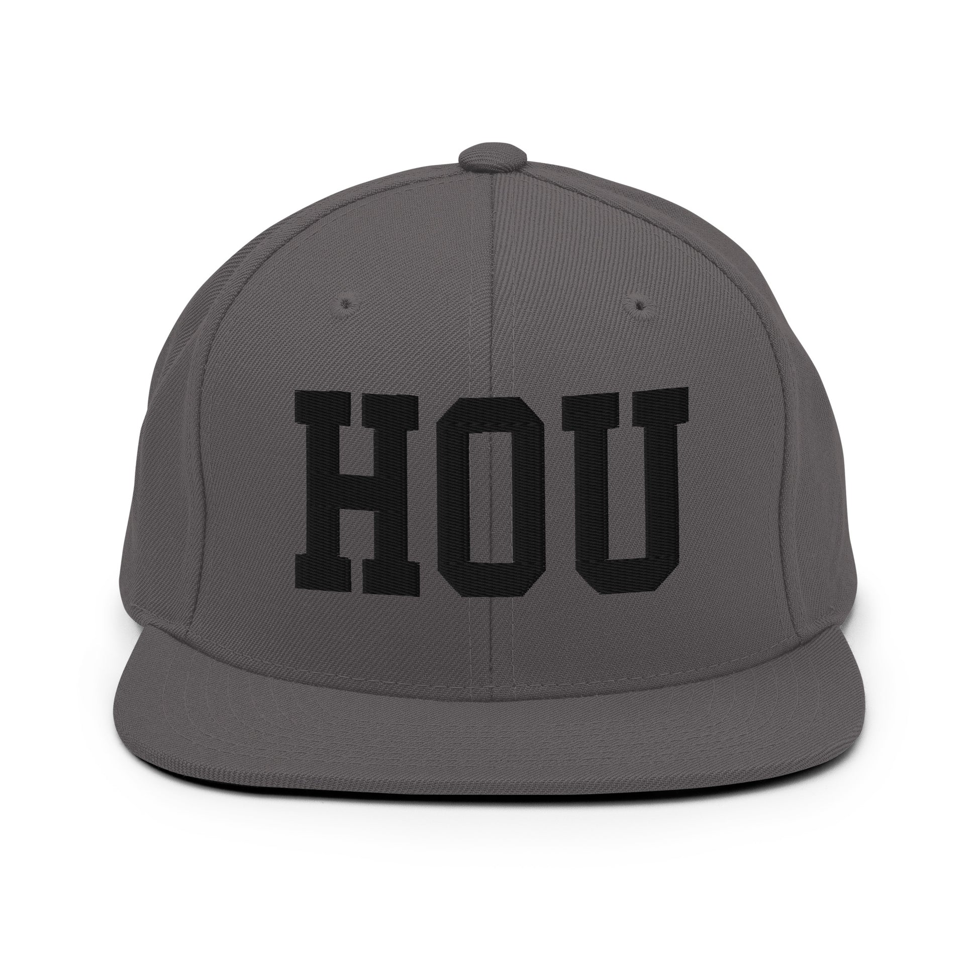 College-Style Classic Snapback Hat • Black • HOU Houston Souvenir • YHM Designs - Image 15