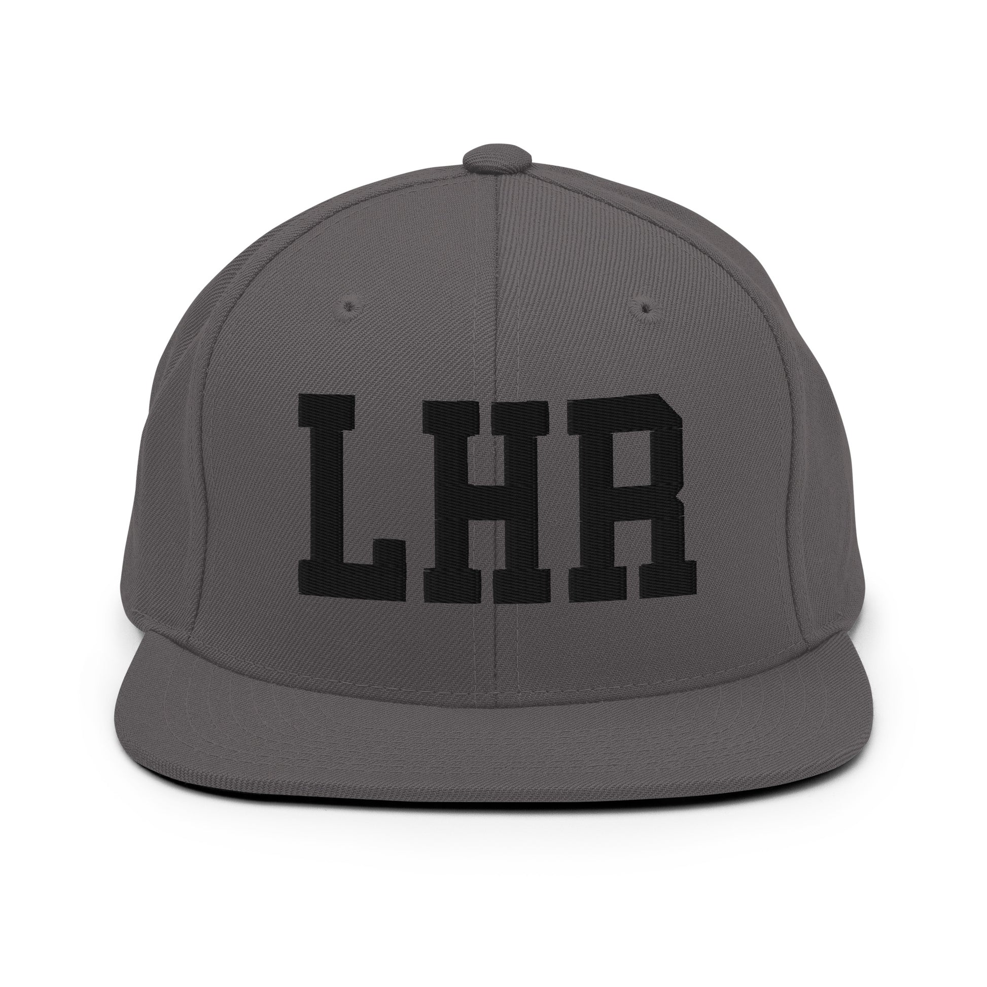 College-Style Classic Snapback Hat • Black • LHR London Souvenir • YHM Designs - Image 15