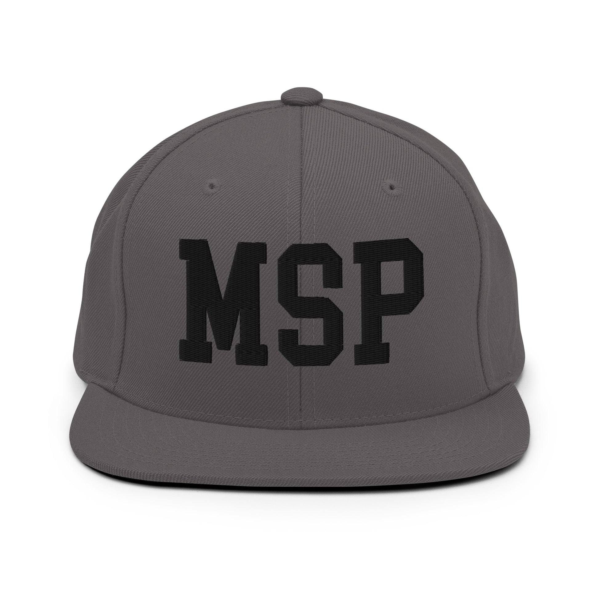 College-Style Classic Snapback Hat • Black • MSP Minneapolis Souvenir • YHM Designs - Image 15
