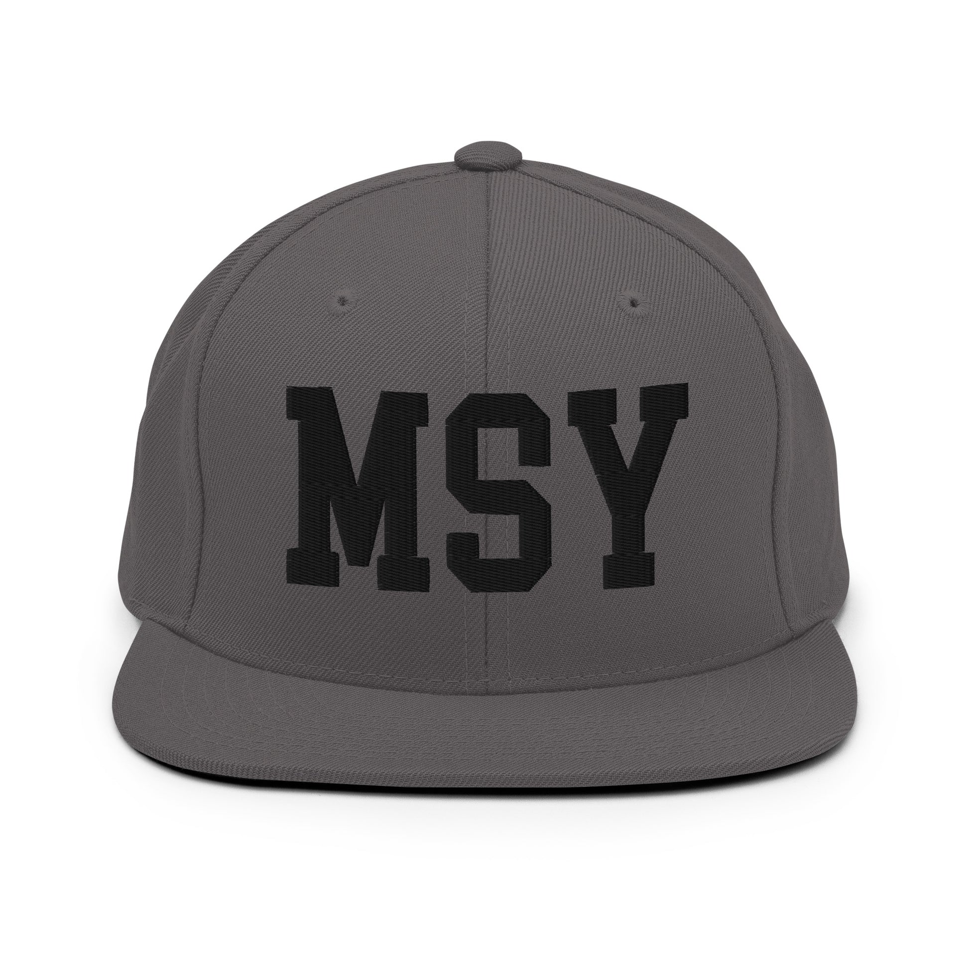 College-Style Classic Snapback Hat • Black • MSY New Orleans Souvenir • YHM Designs - Image 15
