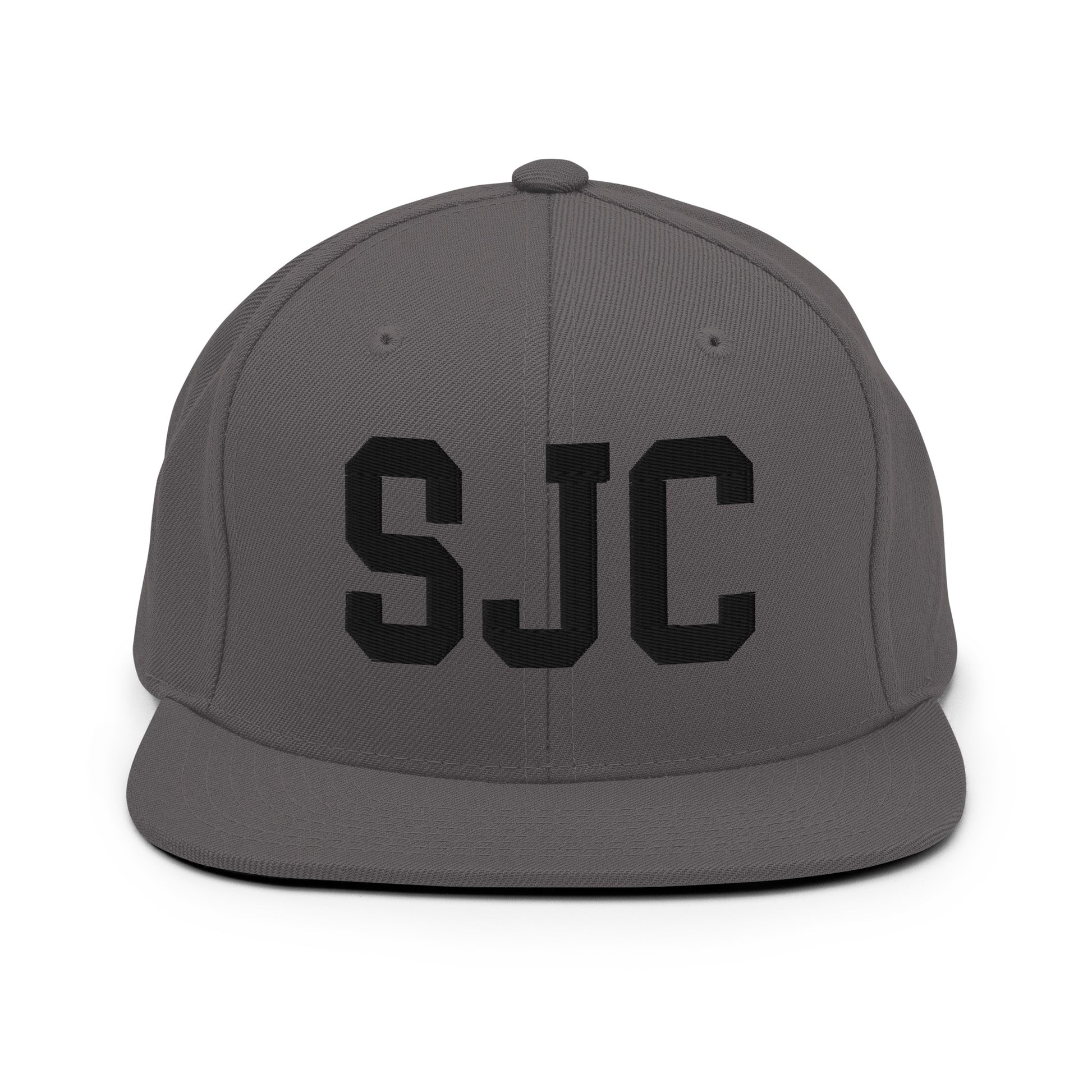 College-Style Classic Snapback Hat • Black • SJC San Jose • YHM Designs - Image 15