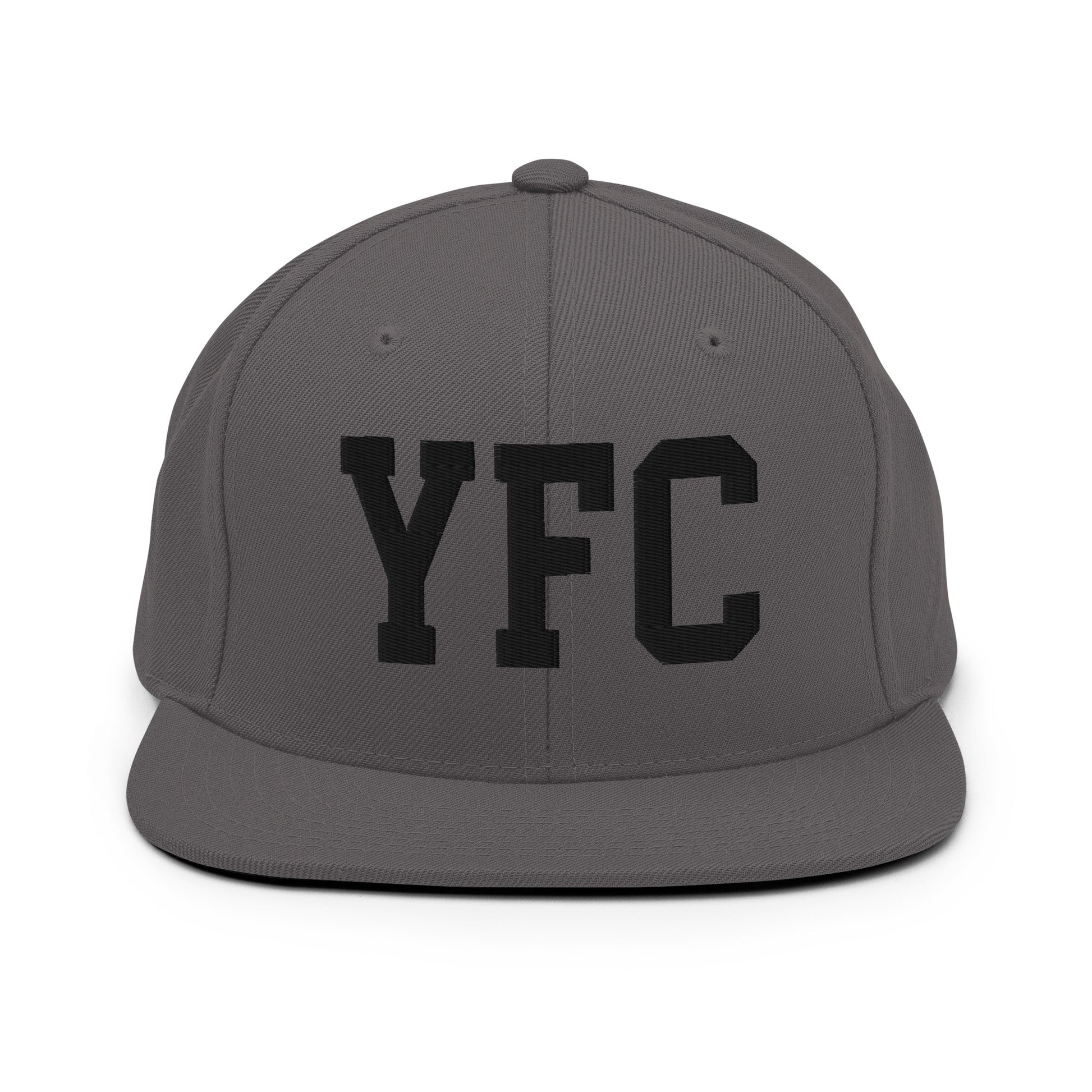 College-Style Classic Snapback Hat • Black • YFC Fredericton Souvenir • YHM Designs - Image 15