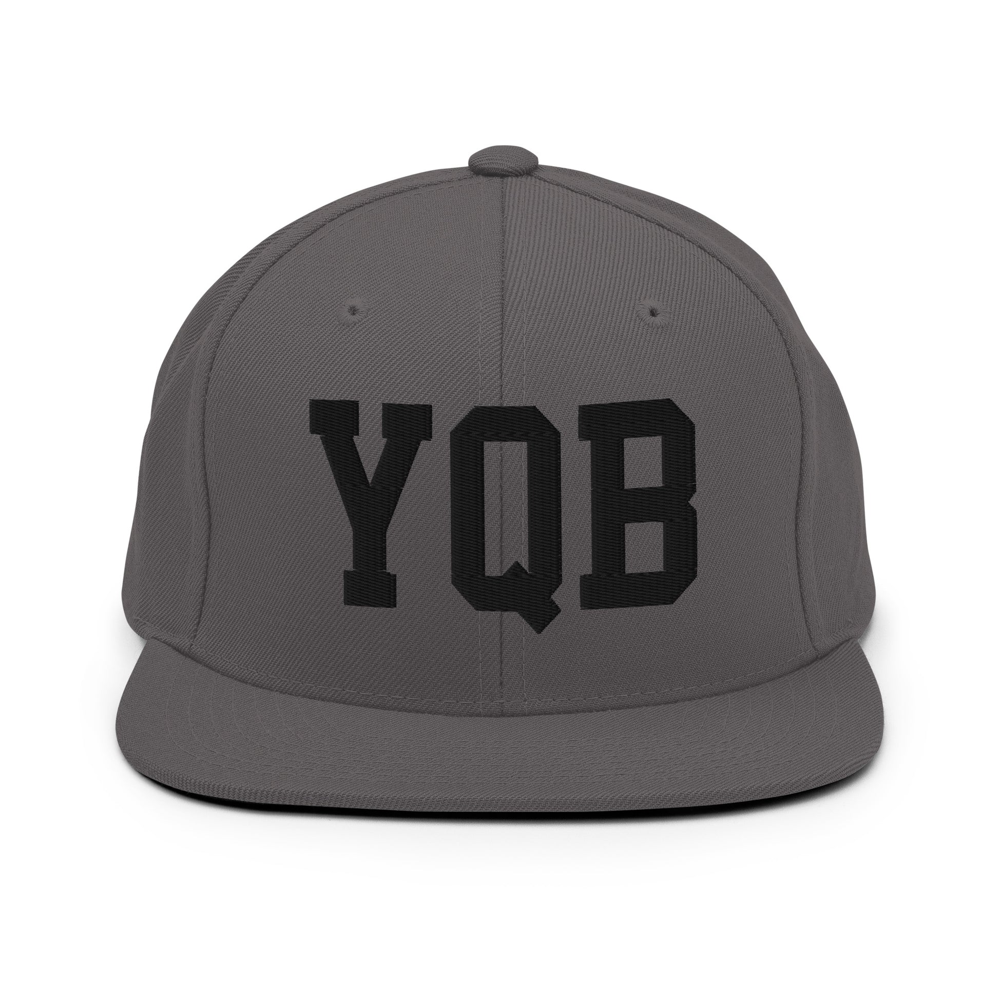 College-Style Classic Snapback Hat • Black • YQB Quebec City Souvenir • YHM Designs - Image 15