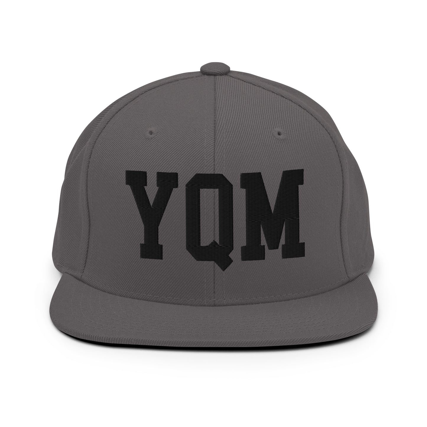 College-Style Classic Snapback Hat • Black • YQM Moncton • YHM Designs - Image 15