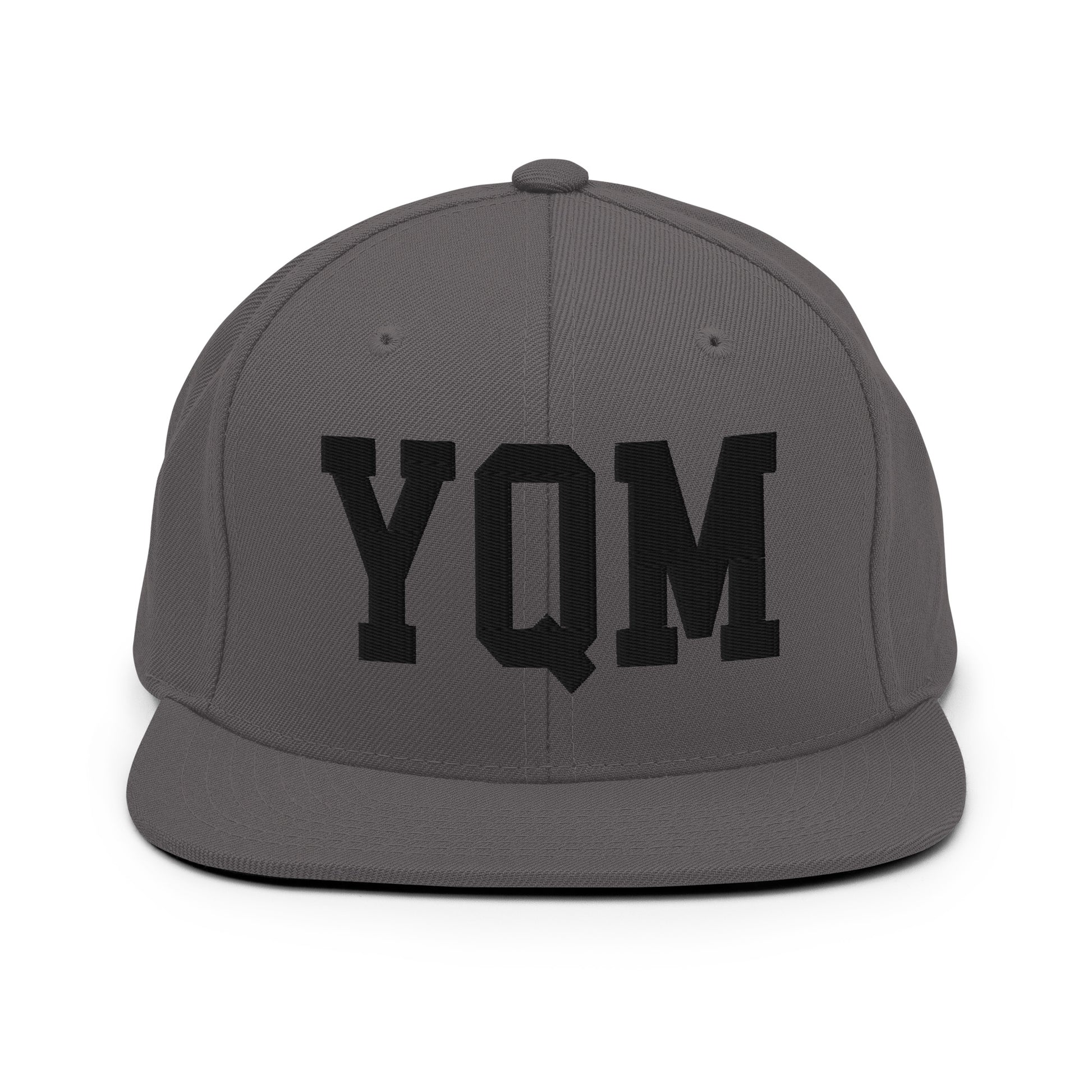 College-Style Classic Snapback Hat • Black • YQM Moncton • YHM Designs - Image 15