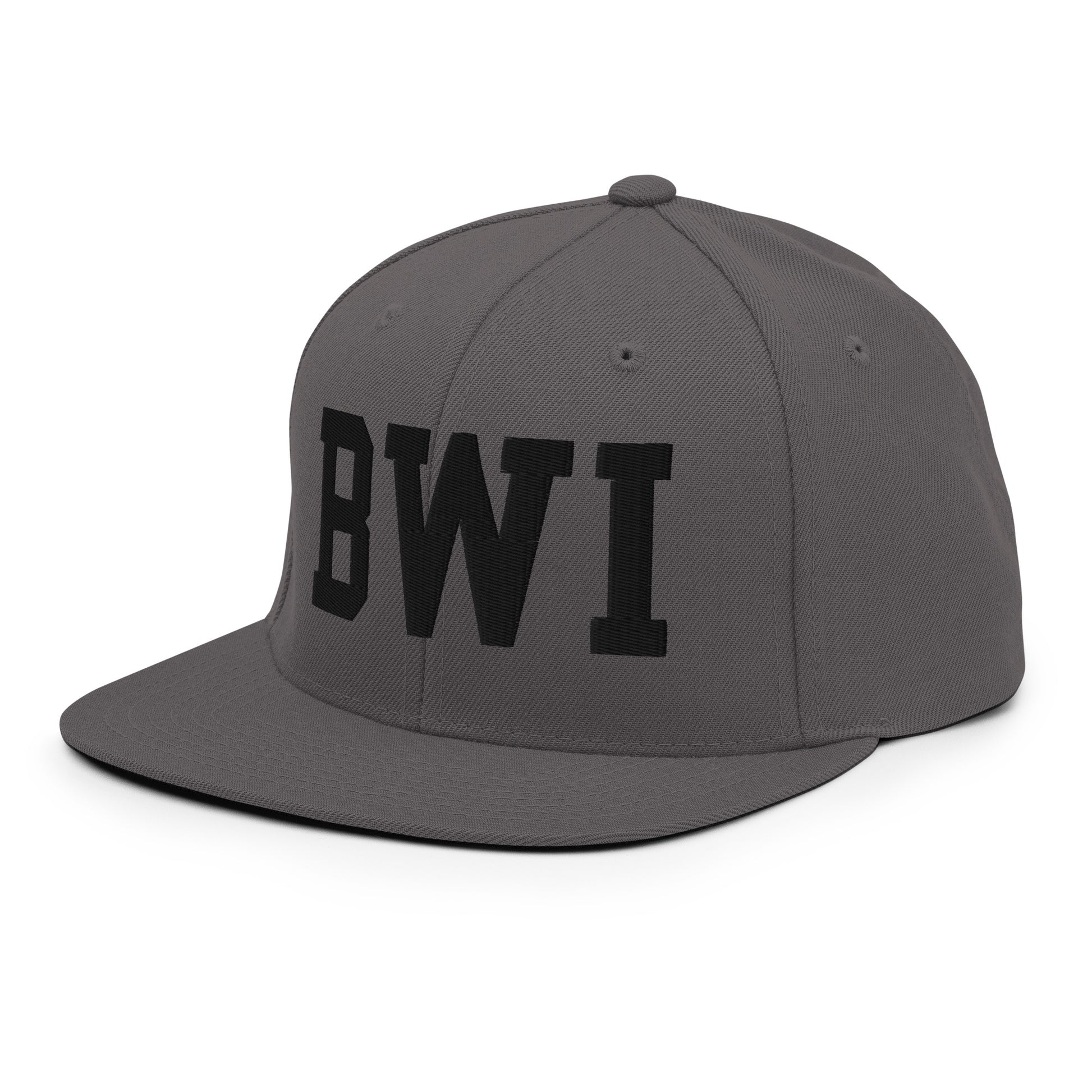 College-Style Classic Snapback Hat • Black • BWI Baltimore • YHM Designs - Image 17