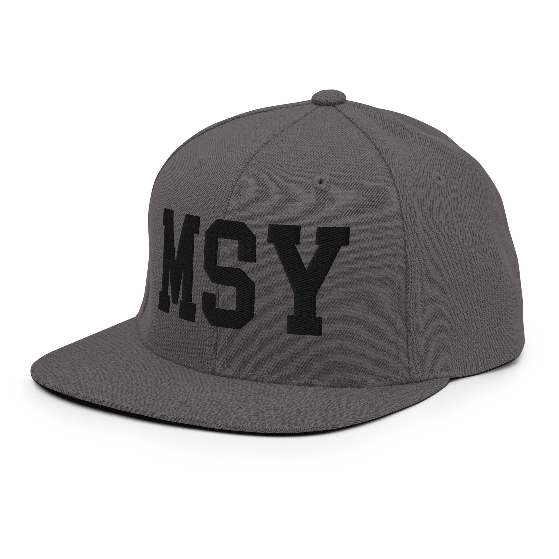 College-Style Classic Snapback Hat • Black • MSY New Orleans Souvenir • YHM Designs - Image 17