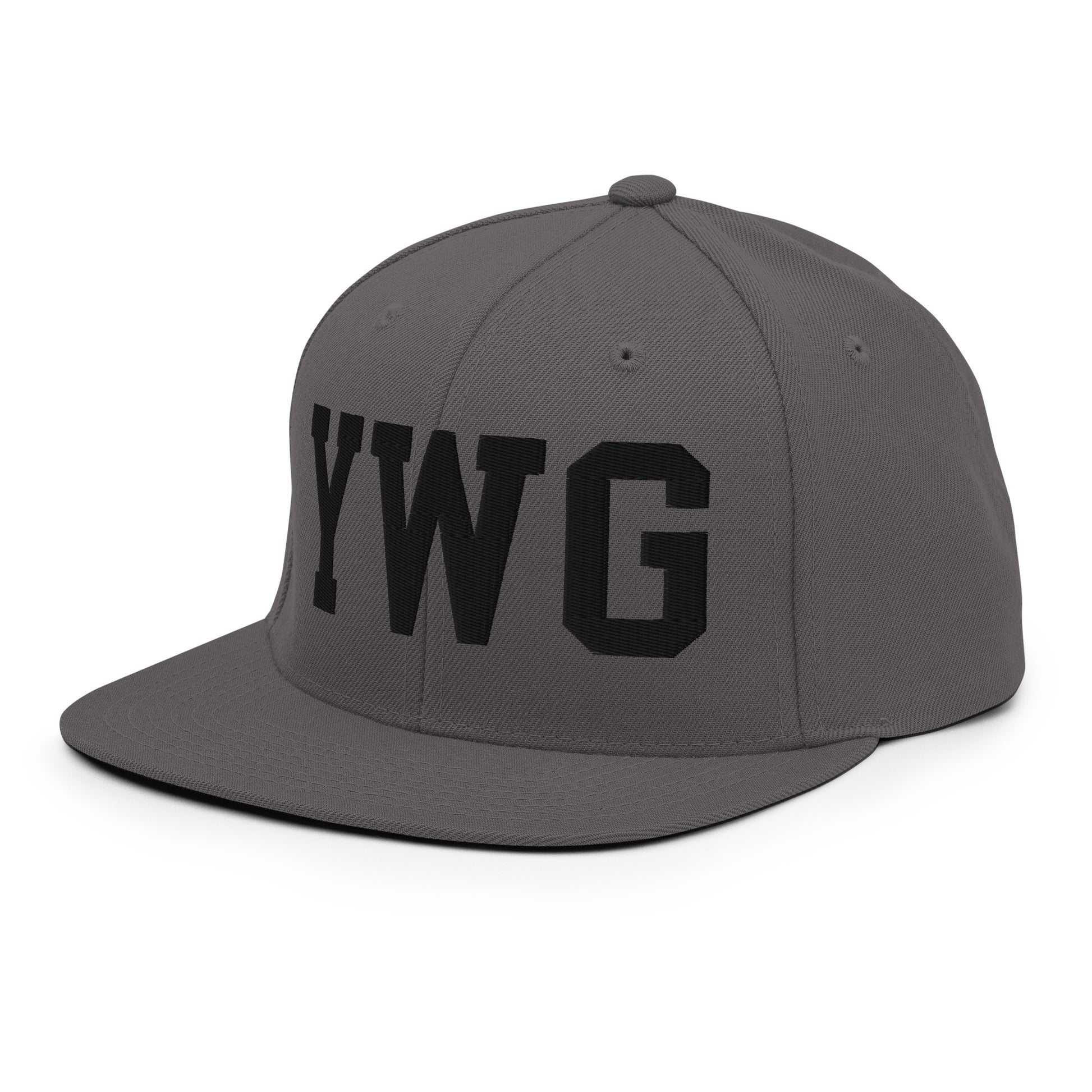 College-Style Classic Snapback Hat • Black • YWG Winnipeg Souvenir • YHM Designs - Image 17