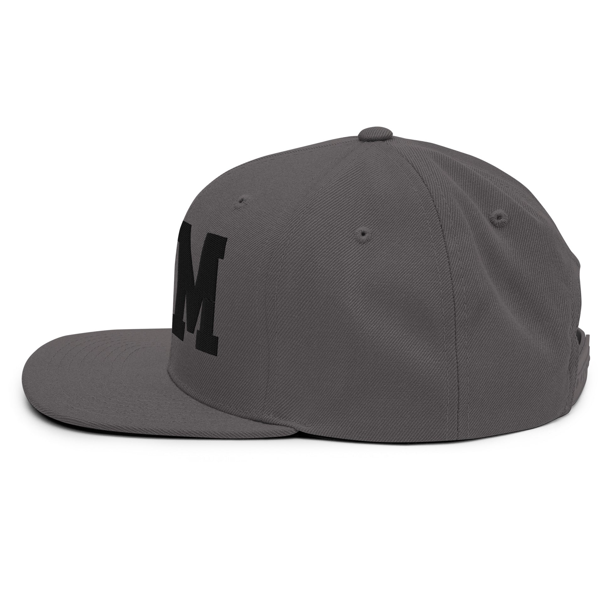 College-Style Classic Snapback Hat • Black • YQM Moncton • YHM Designs - Image 18