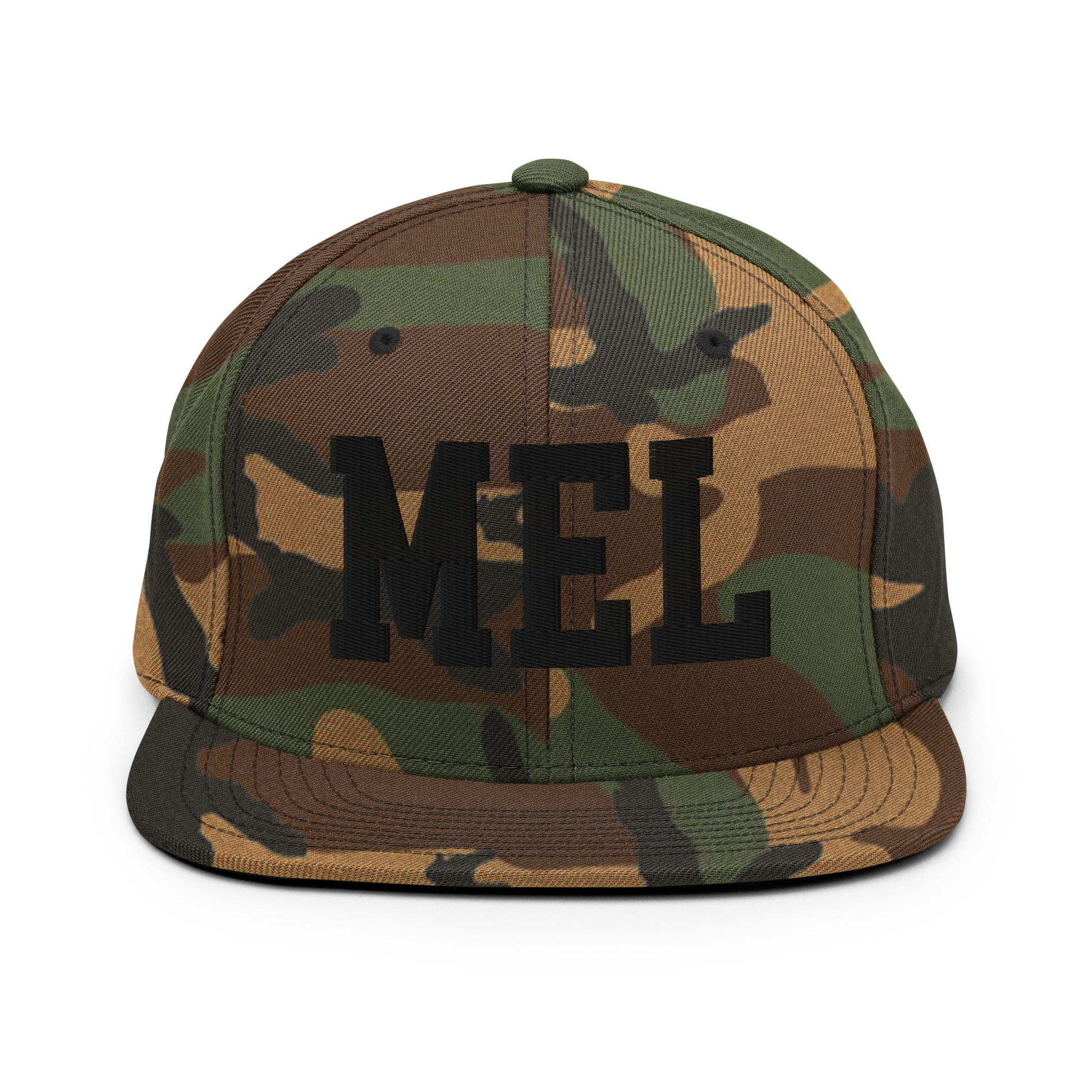 College-Style Classic Snapback Hat • Black • MEL Melbourne Souvenir • YHM Designs - Image 11