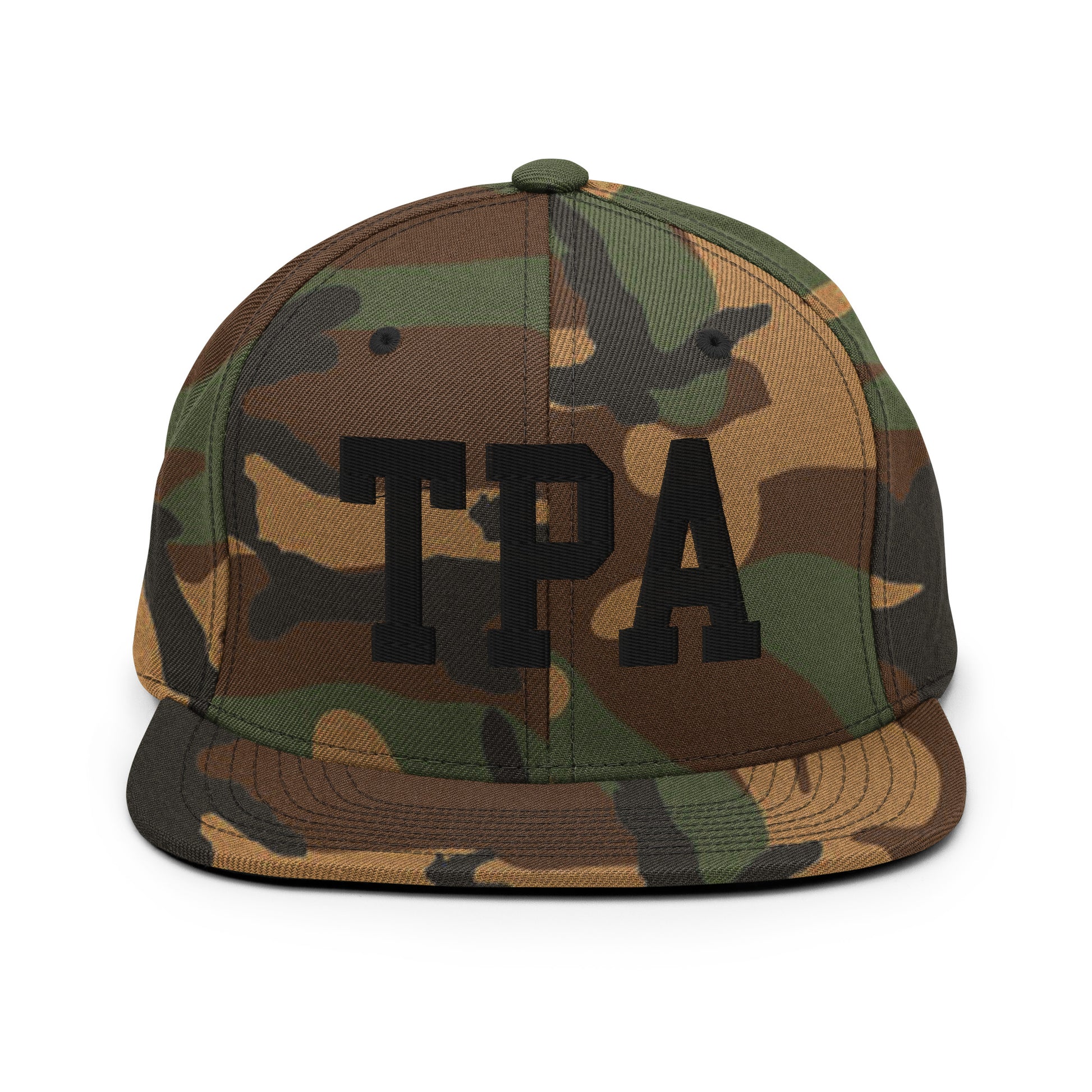 College-Style Classic Snapback Hat • Black • TPA Tampa • YHM Designs - Image 11