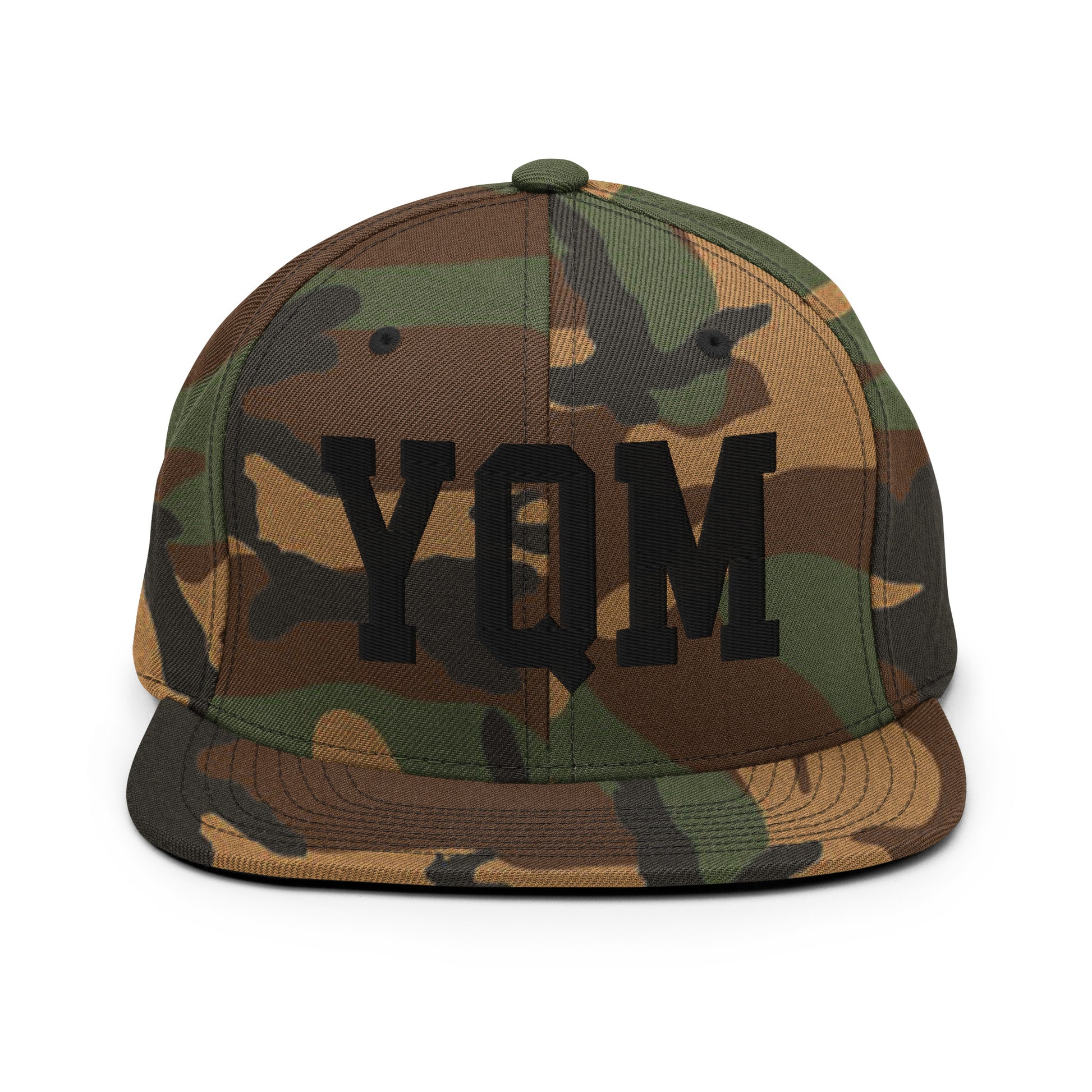 College-Style Classic Snapback Hat • Black • YQM Moncton • YHM Designs - Image 11