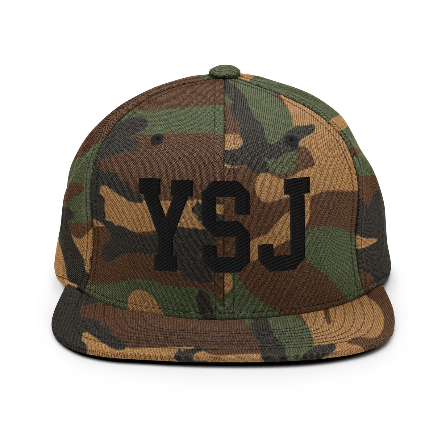 College-Style Classic Snapback Hat • Black • YSJ Saint John Souvenir • YHM Designs - Image 11