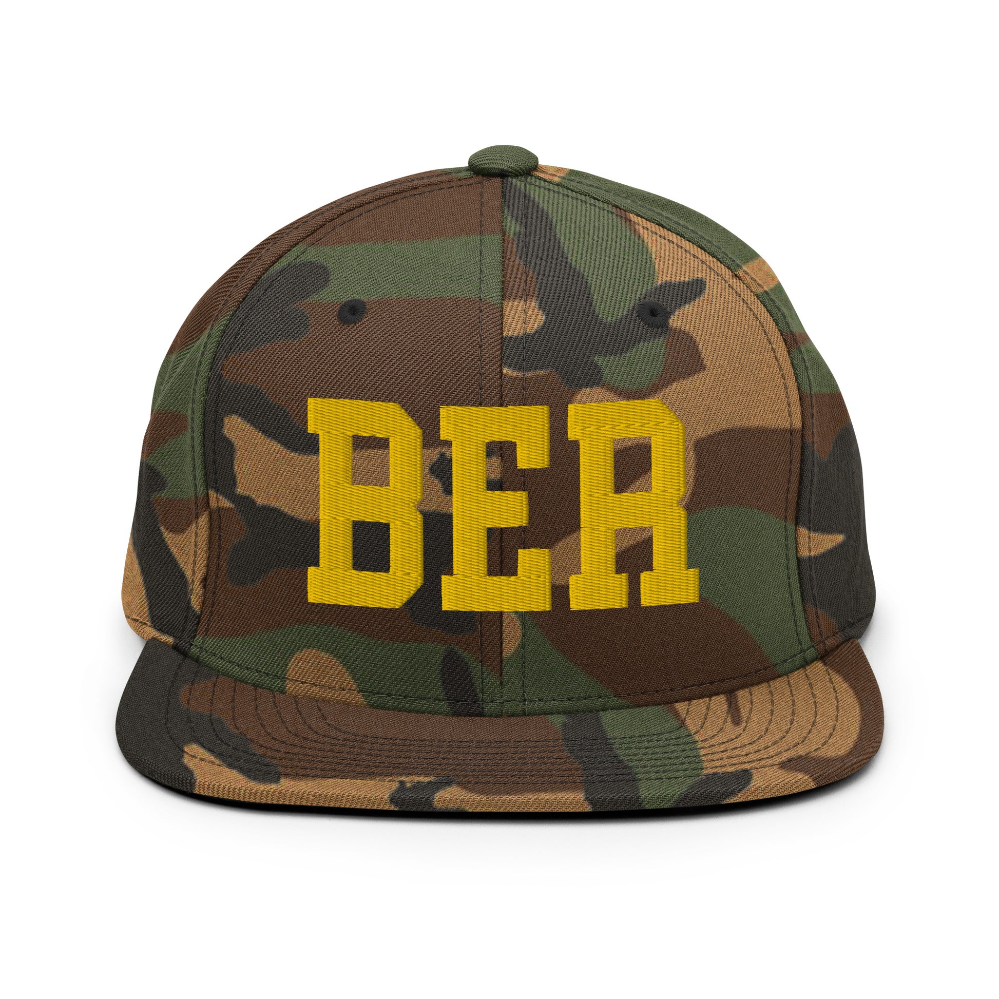 College-Style Classic Snapback Hat • Gold • BER Berlin • YHM Designs - Image 22