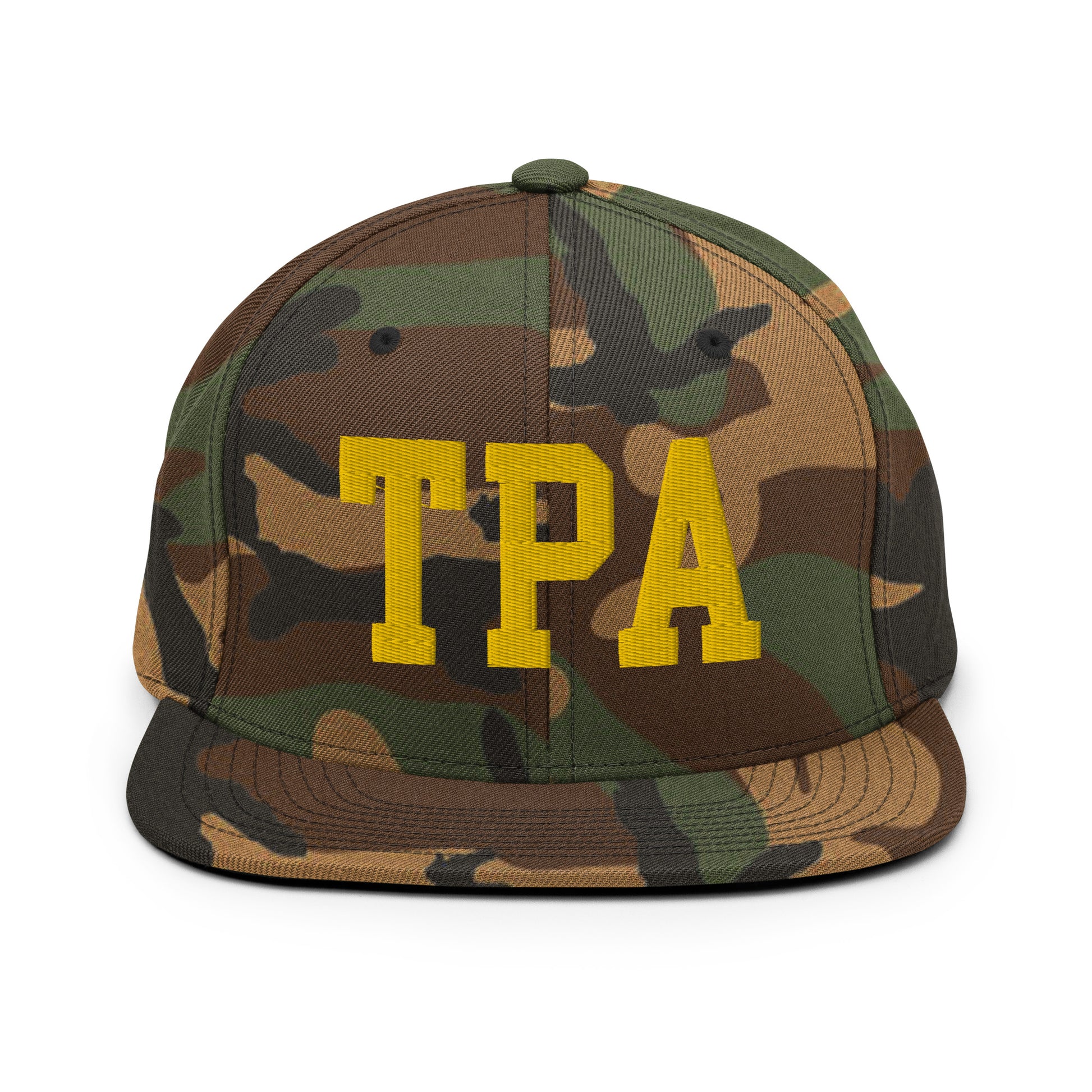 College-Style Classic Snapback Hat • Gold • TPA Tampa • YHM Designs - Image 22