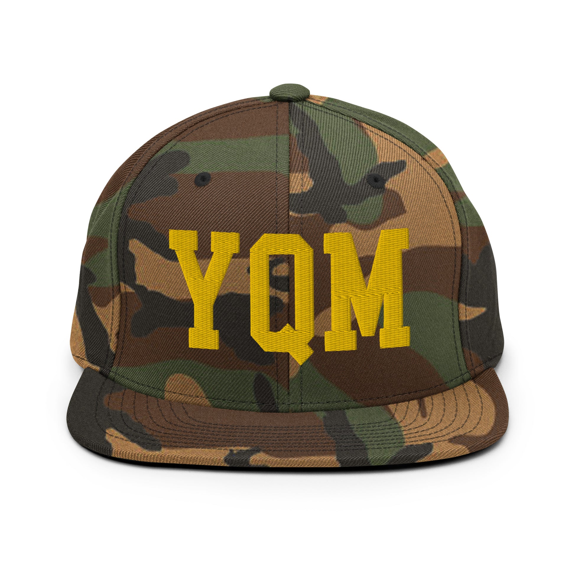 College-Style Classic Snapback Hat • Gold • YQM Moncton • YHM Designs - Image 22