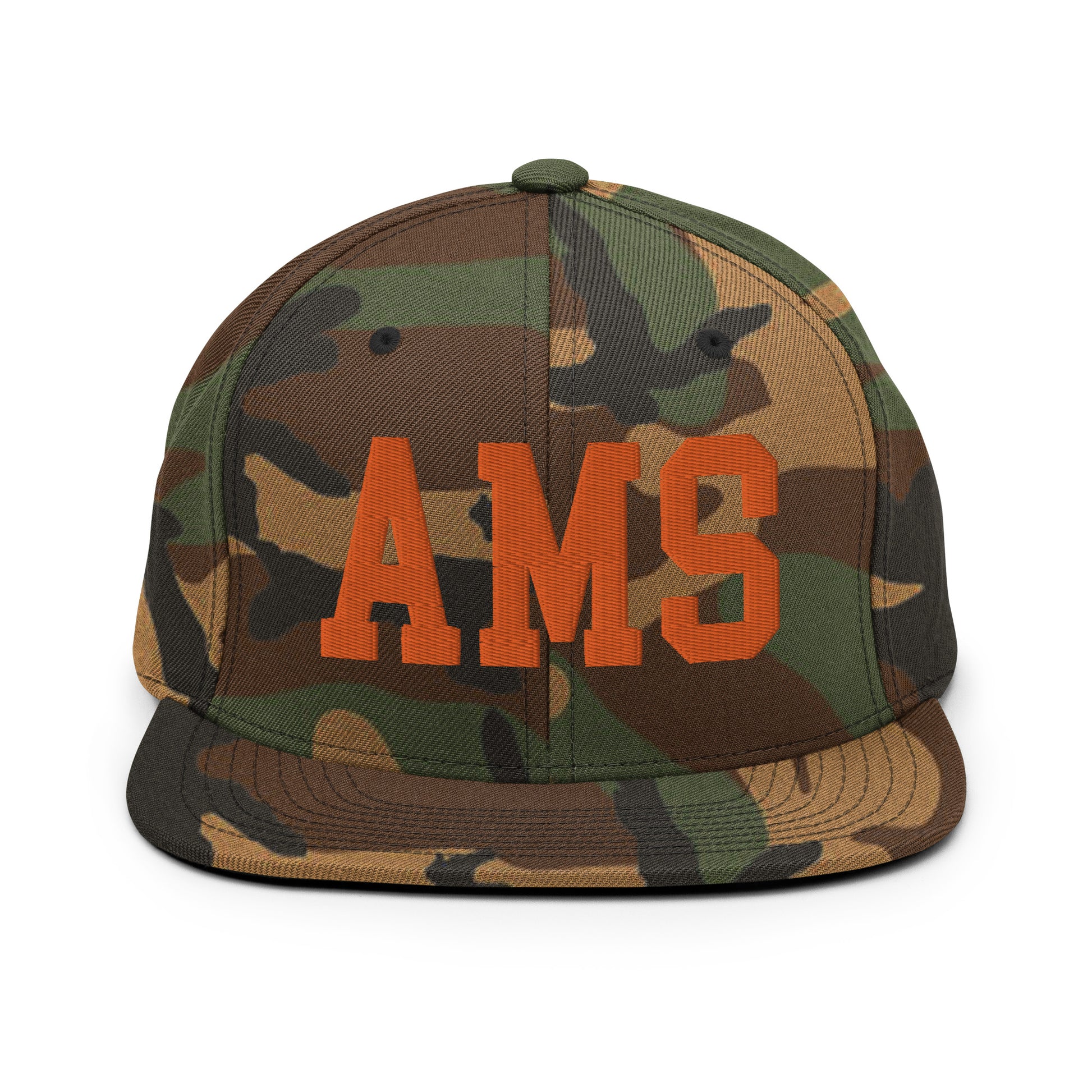 College-Style Classic Snapback Hat • Orange • AMS Amsterdam • YHM Designs - Image 30