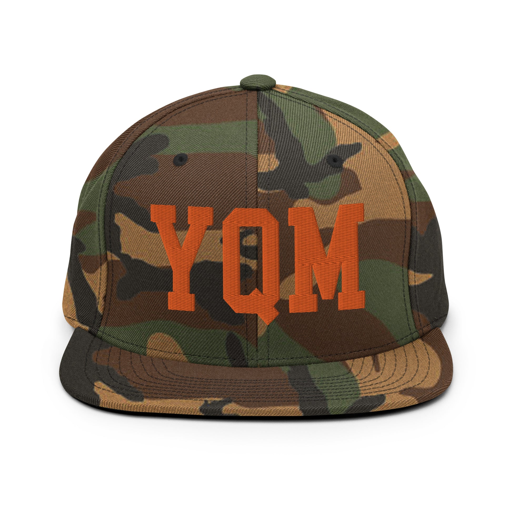 College-Style Classic Snapback Hat • Orange • YQM Moncton • YHM Designs - Image 30