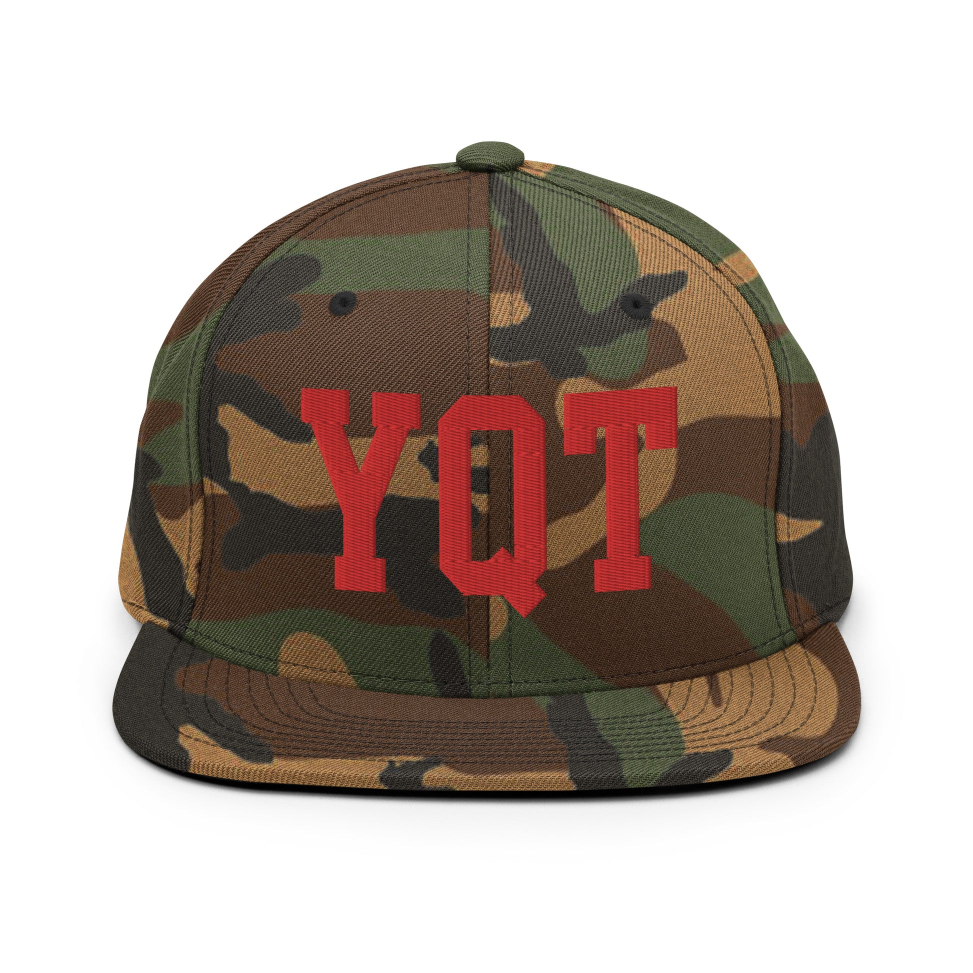 College-Style Classic Snapback Hat • Red • YQT Thunder Bay • YHM Designs - Image 27