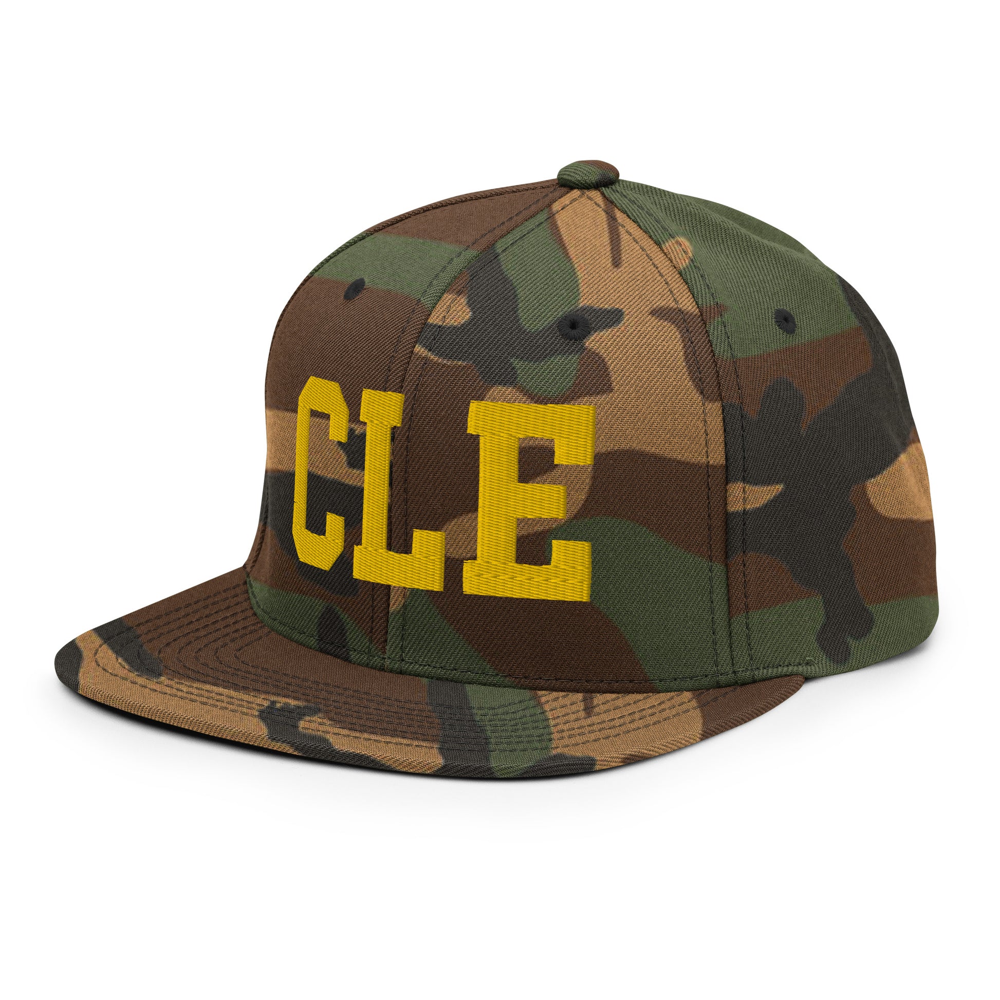 College-Style Classic Snapback Hat • Gold • CLE Cleveland • YHM Designs - Image 24
