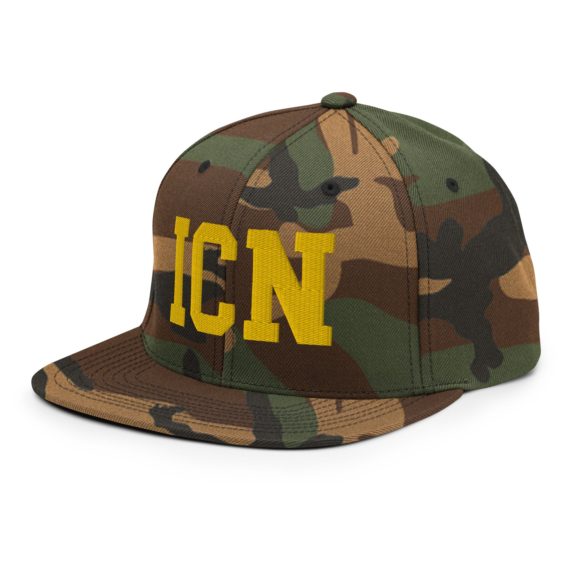College-Style Classic Snapback Hat • Gold • ICN Seoul • YHM Designs - Image 24