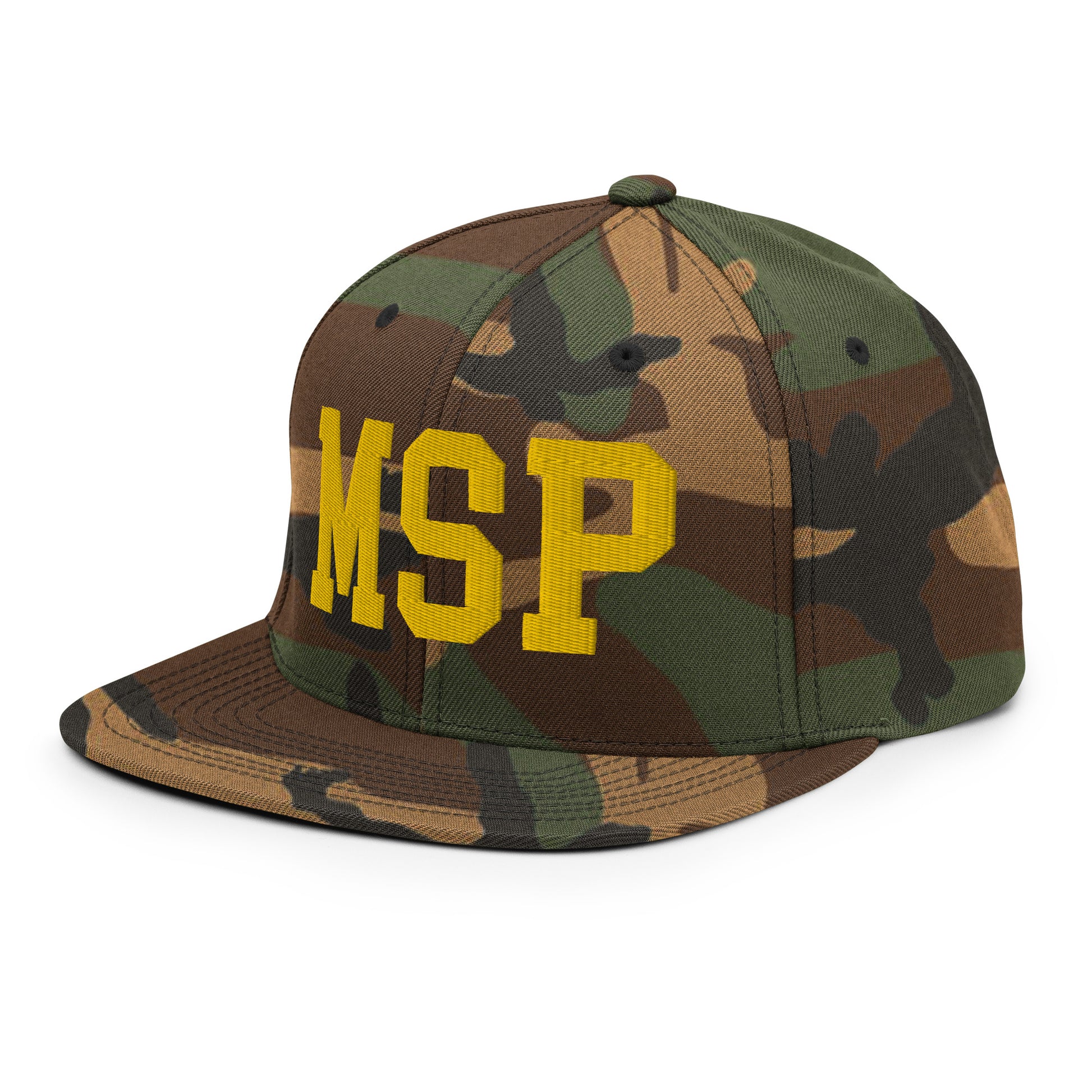 College-Style Classic Snapback Hat • Gold • MSP Minneapolis • YHM Designs - Image 24