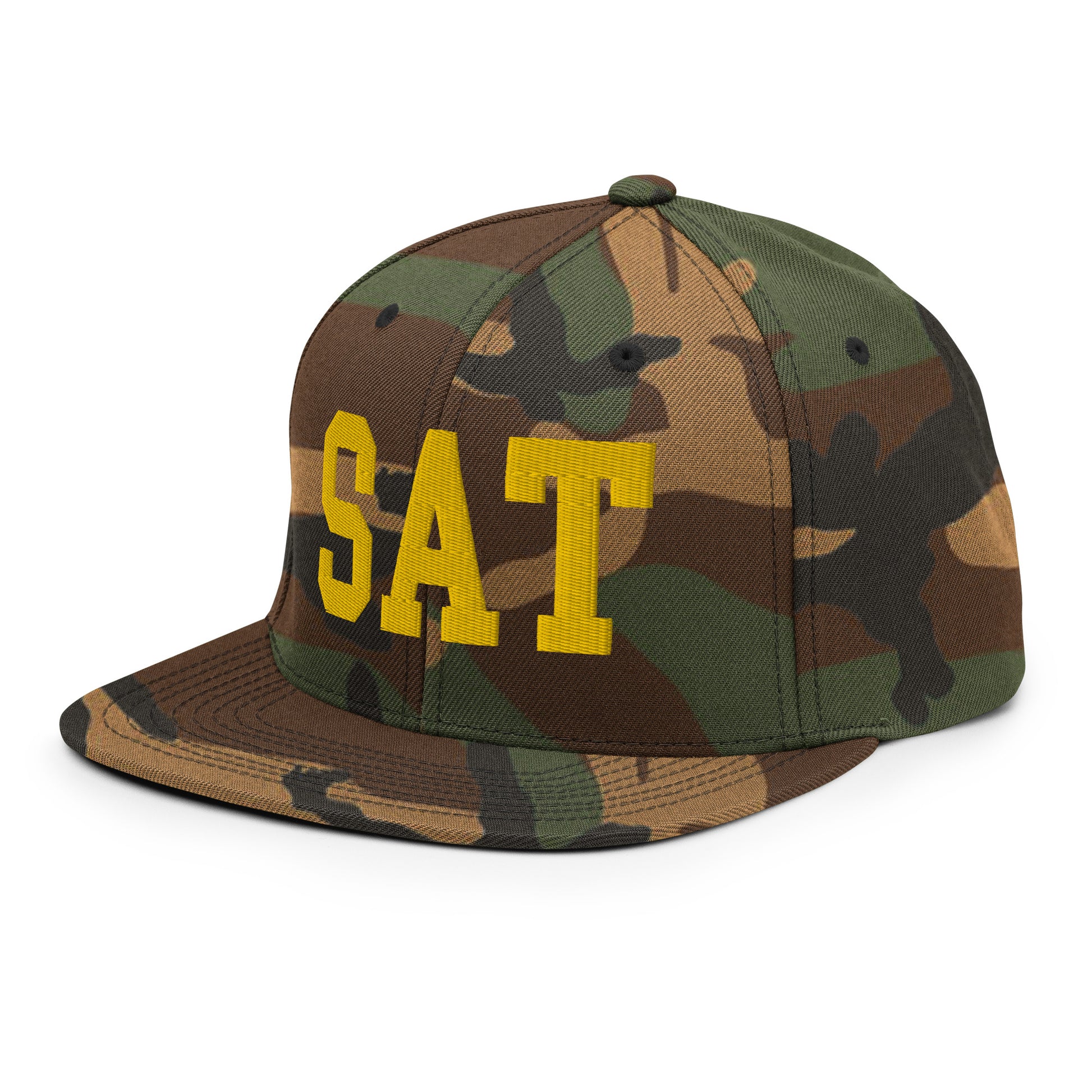 College-Style Classic Snapback Hat • Gold • SAT San Antonio • YHM Designs - Image 24