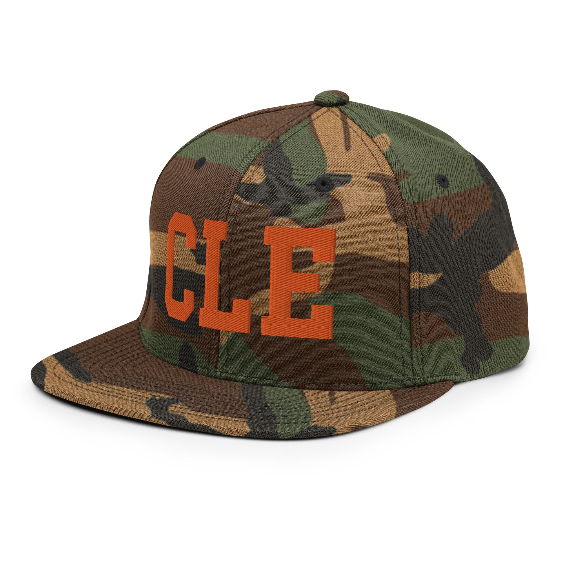 College-Style Classic Snapback Hat • Orange • CLE Cleveland • YHM Designs - Image 32