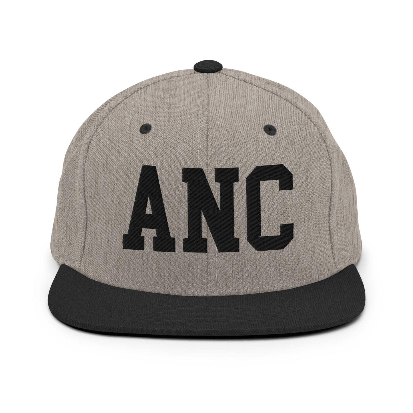 College-Style Classic Snapback Hat • Black • ANC Anchorage Souvenir • YHM Designs - Image 23