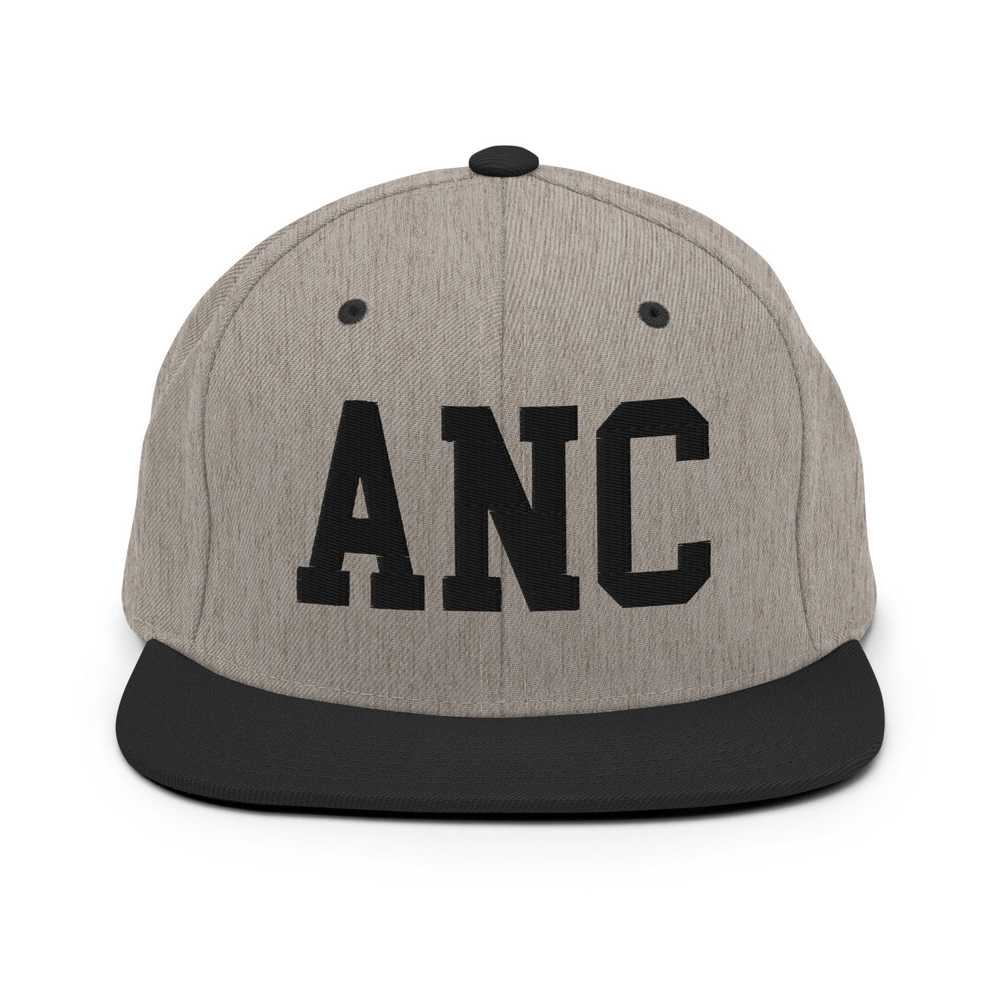 College-Style Classic Snapback Hat • Black • ANC Anchorage Souvenir • YHM Designs - Image 23