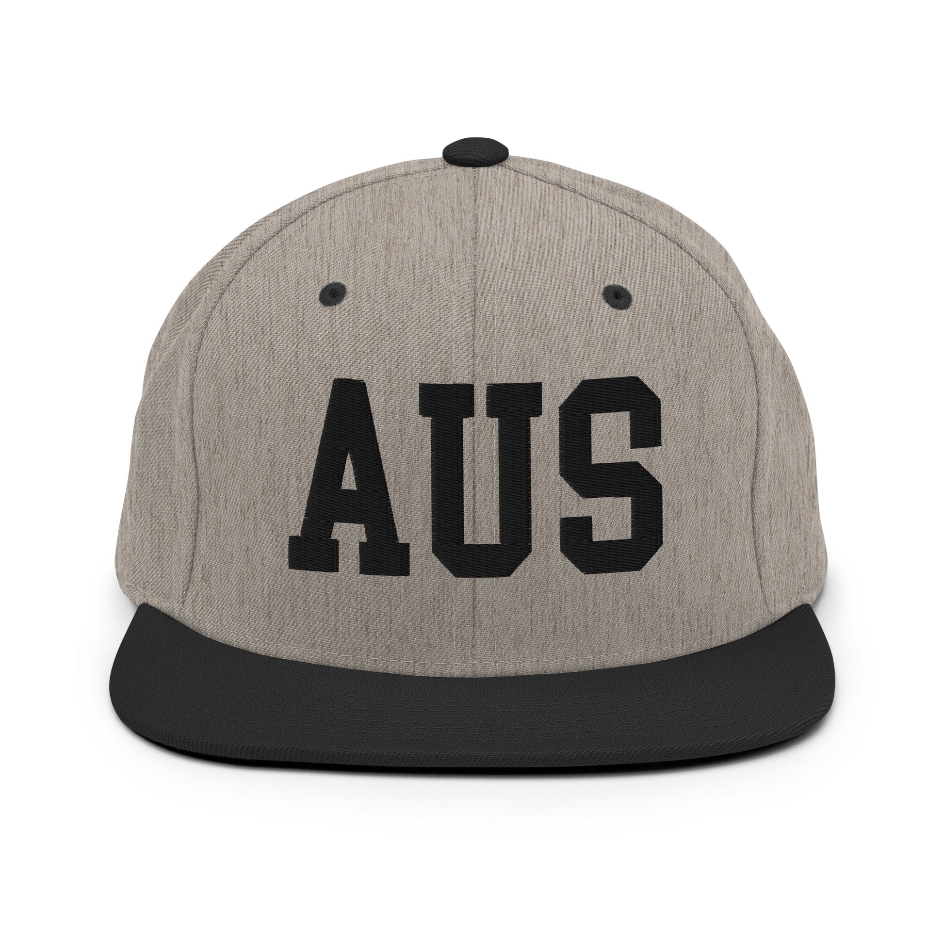 College-Style Classic Snapback Hat • Black • AUS Austin Souvenir • YHM Designs - Image 23