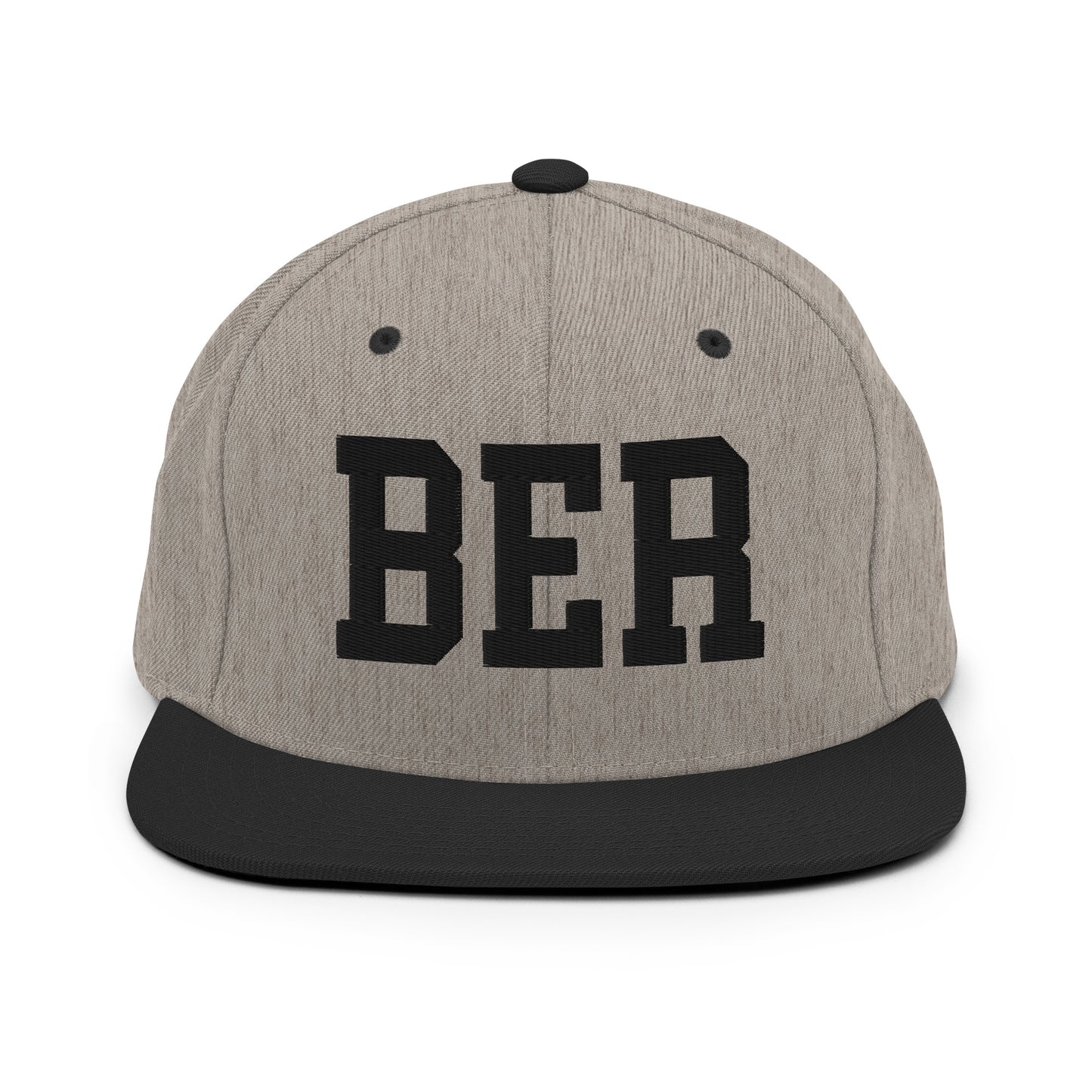 College-Style Classic Snapback Hat • Black • BER Berlin • YHM Designs - Image 23